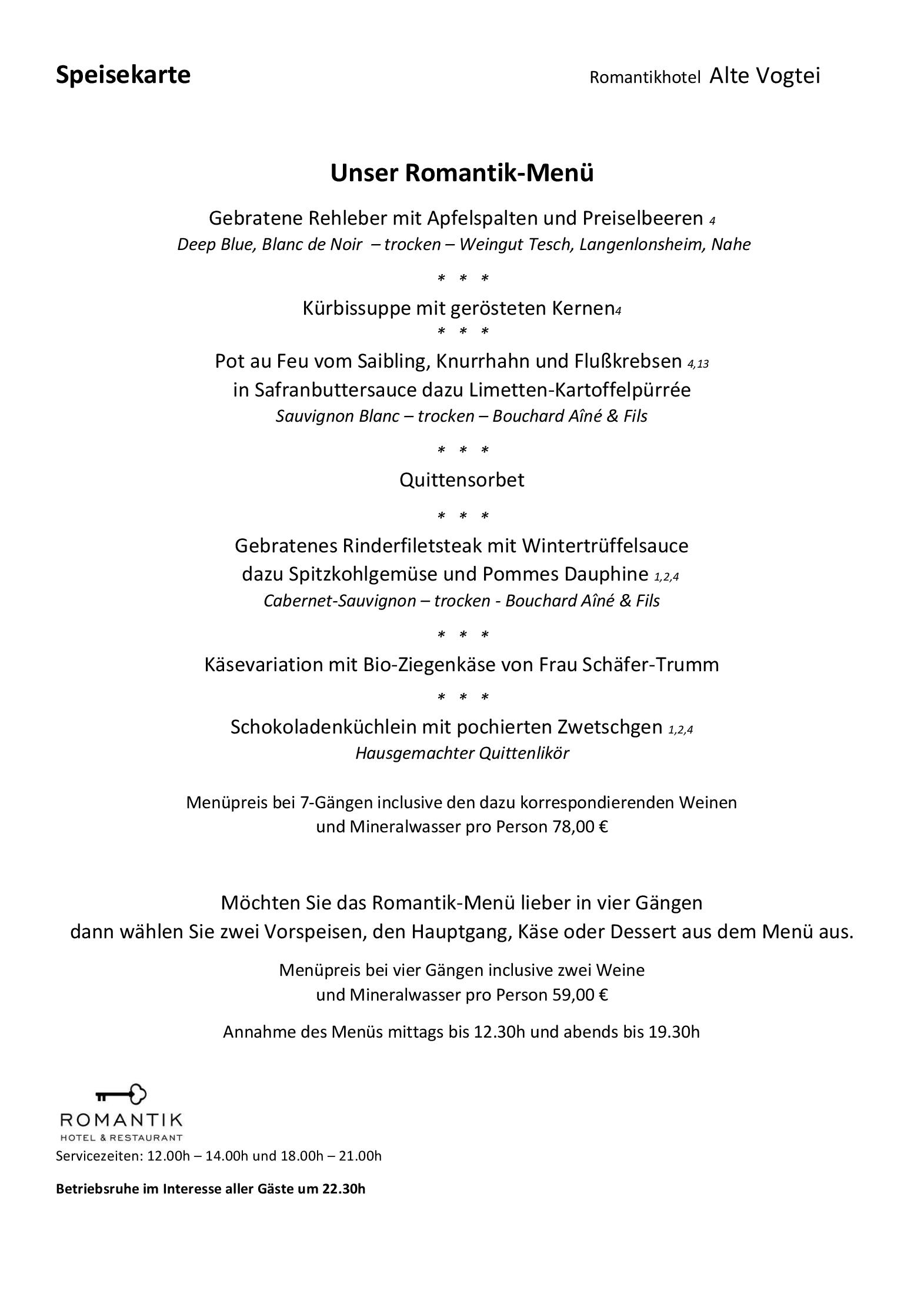 Speisekarte