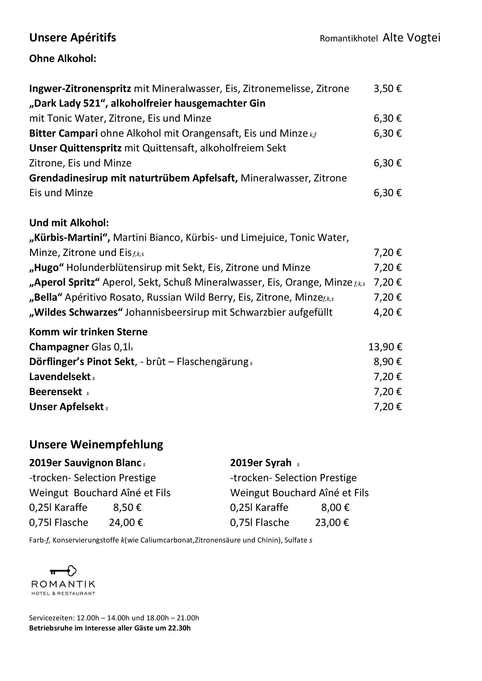 Speisekarte