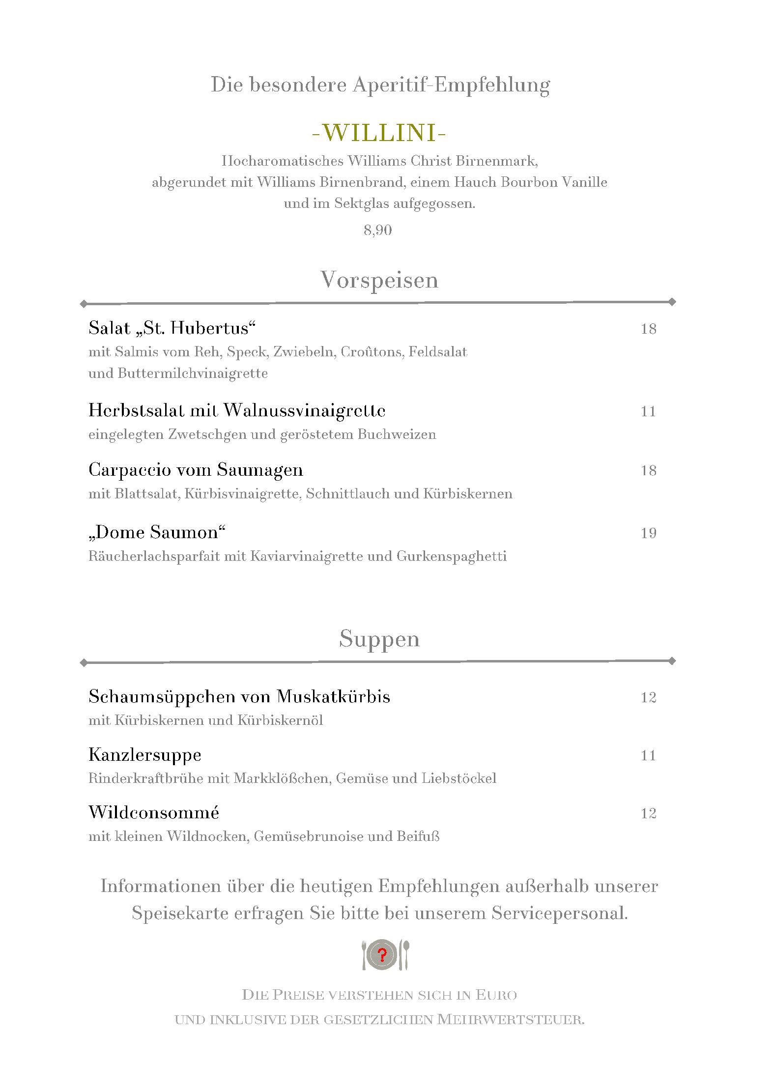 Speisekarte
