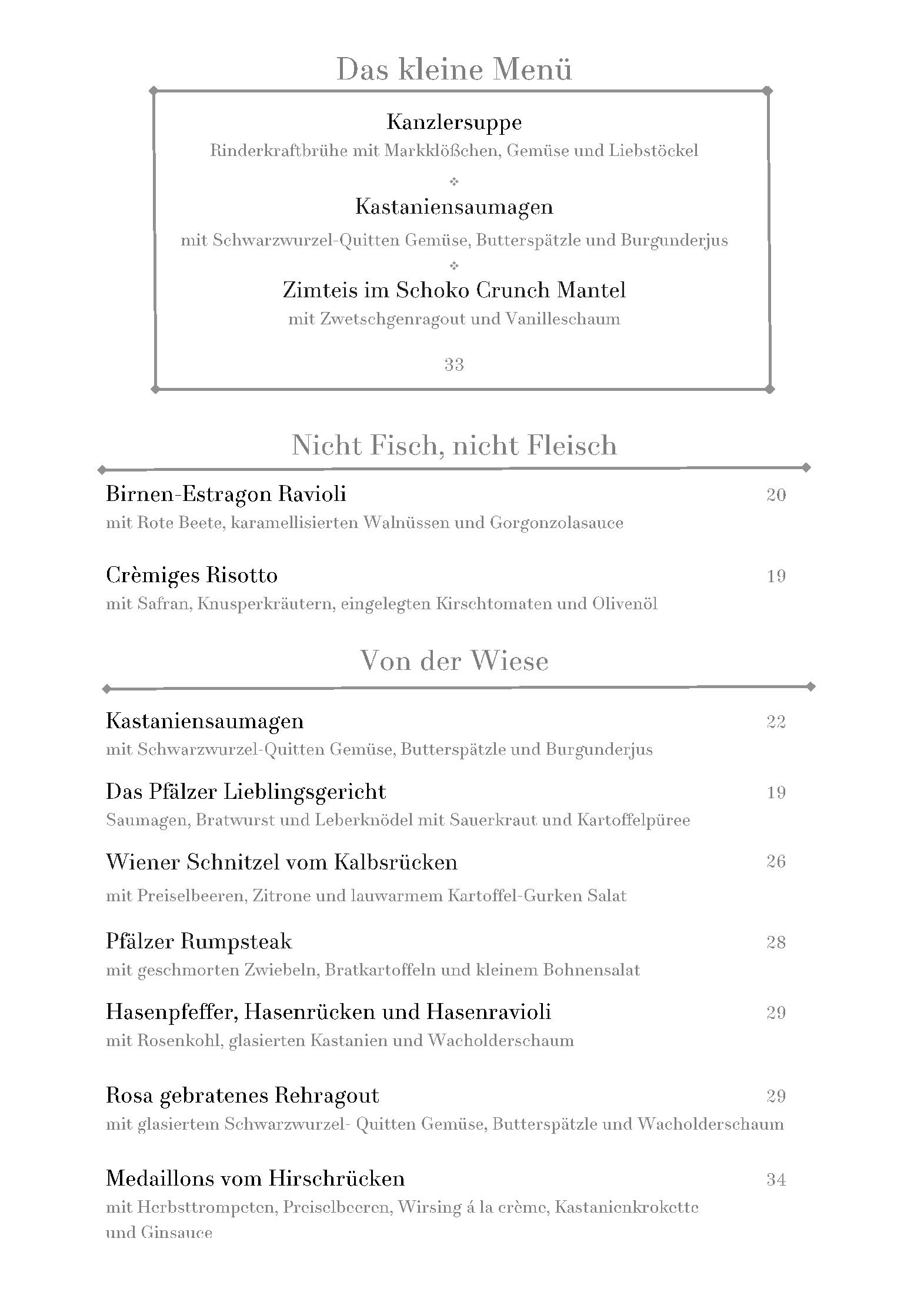 Speisekarte
