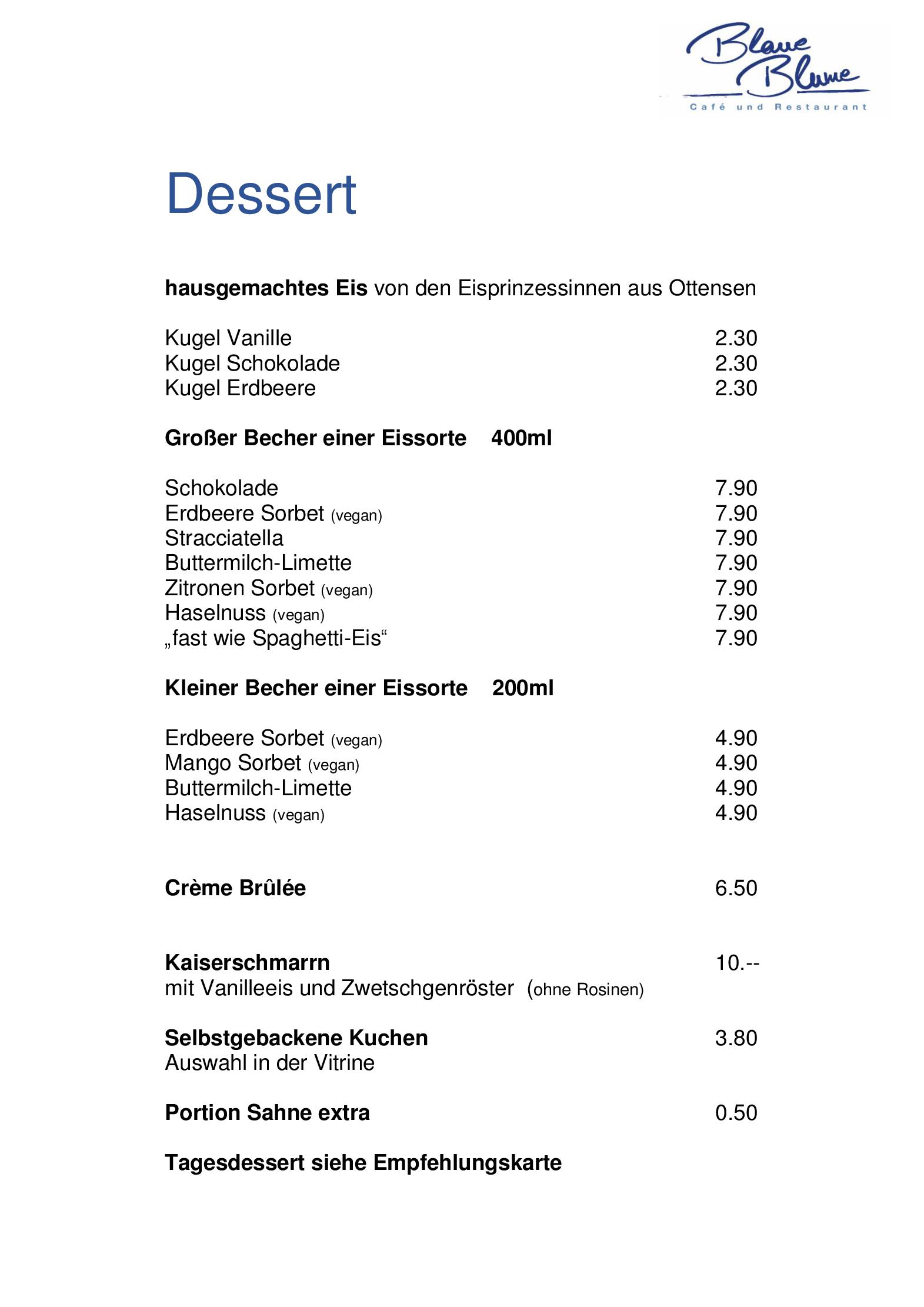 Speisekarte