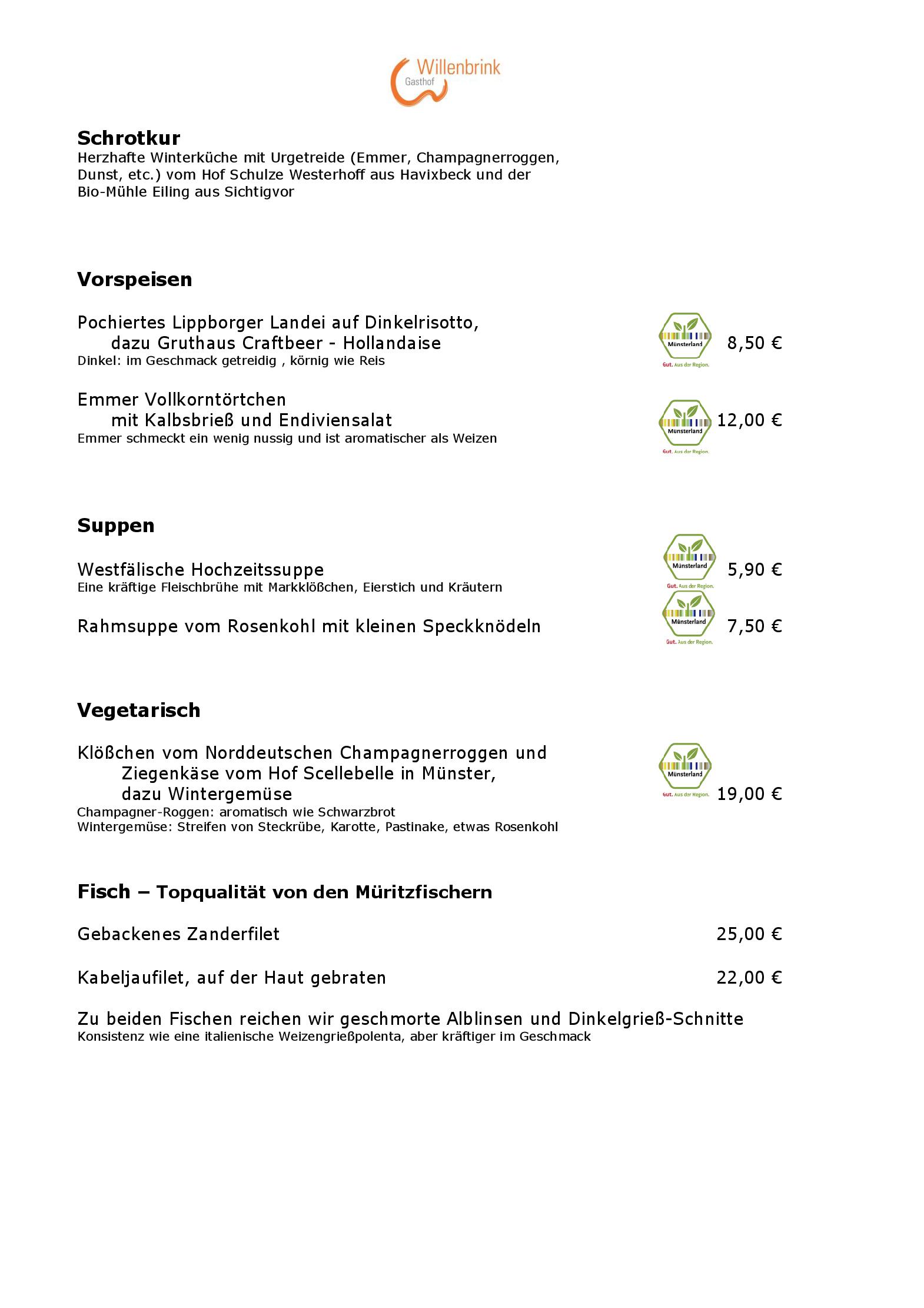 Speisekarte