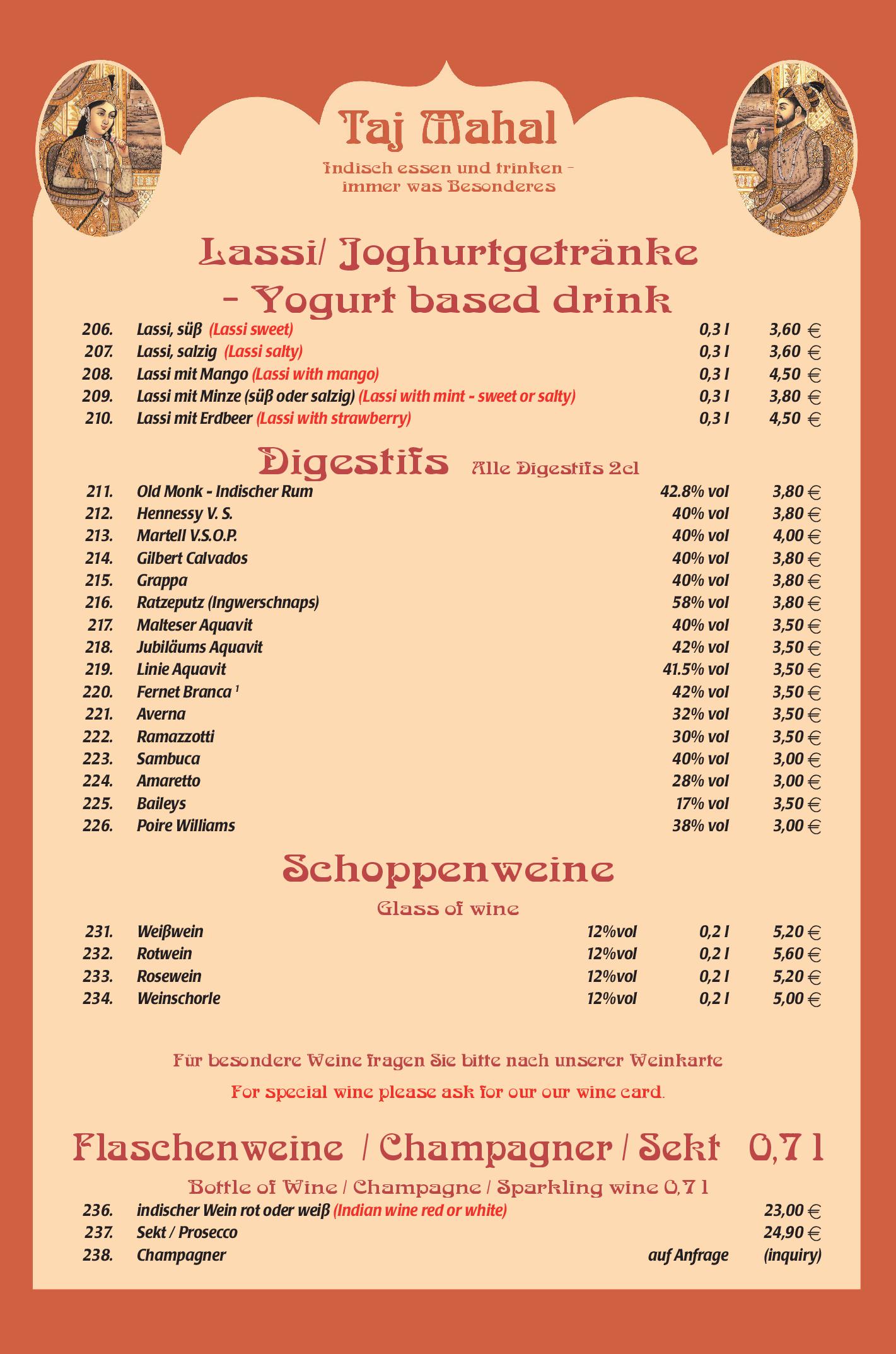 Speisekarte