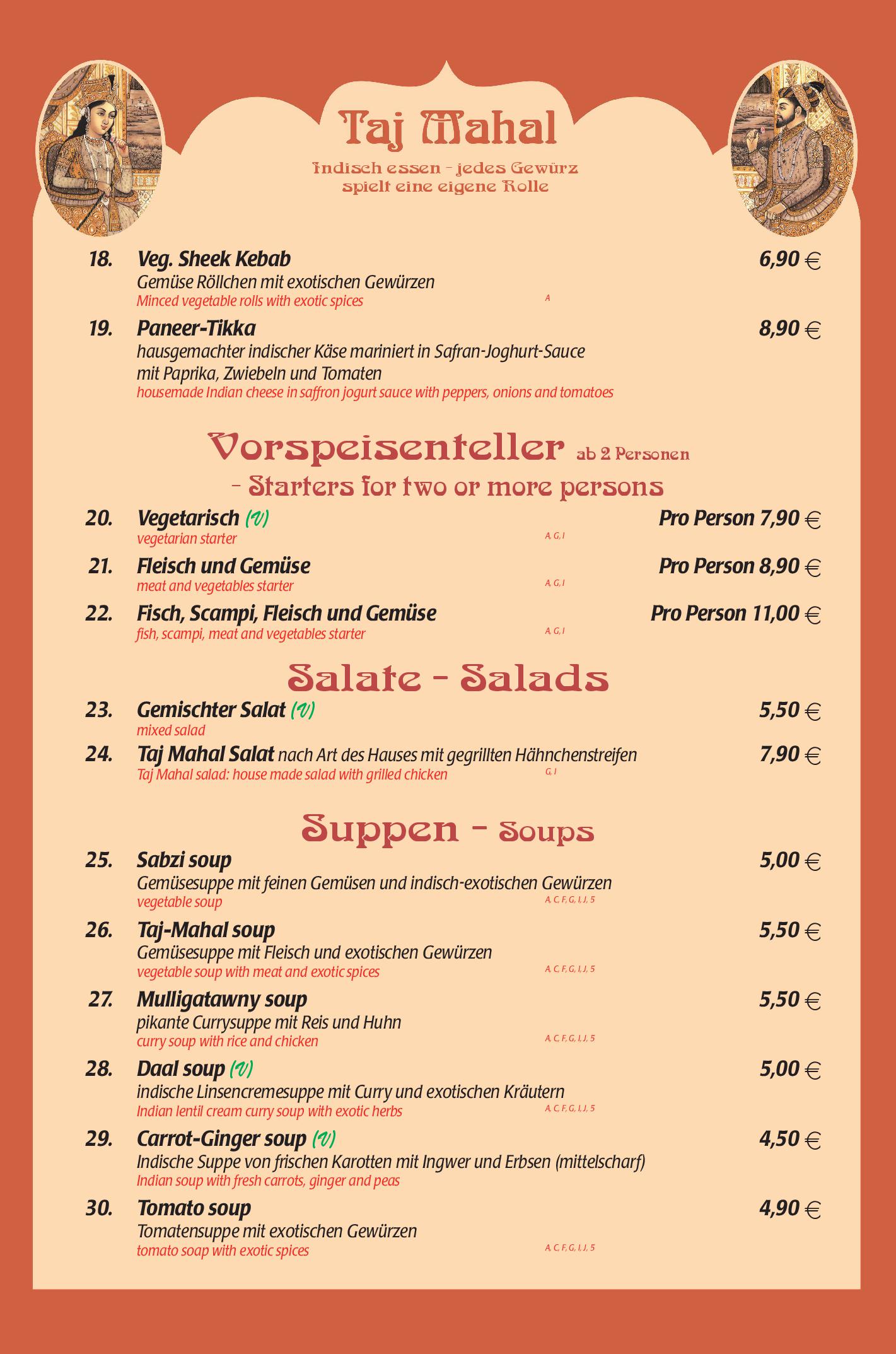 Speisekarte