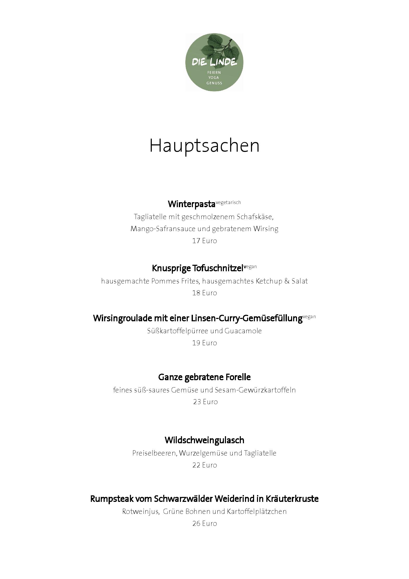 Speisekarte