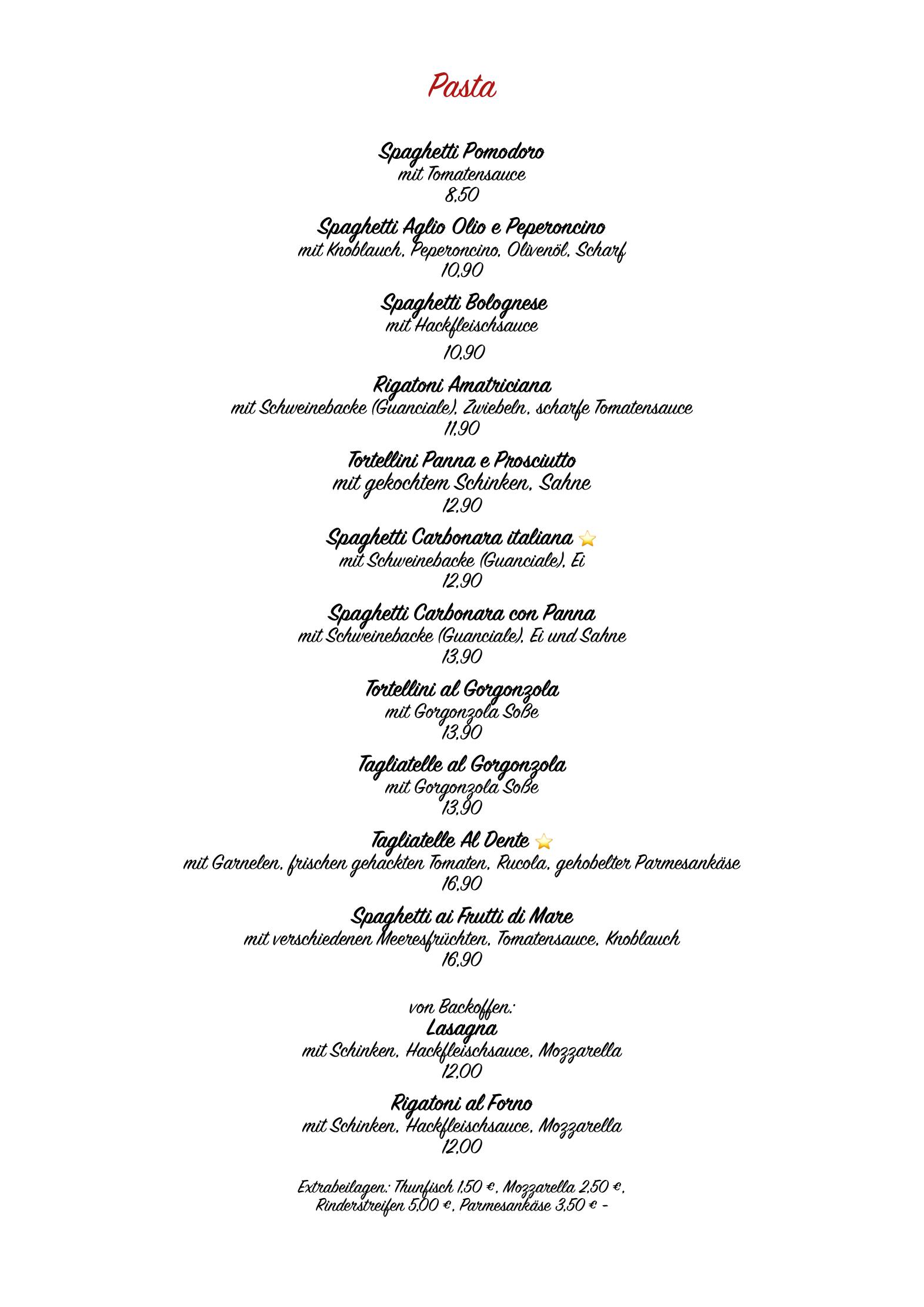 Speisekarte