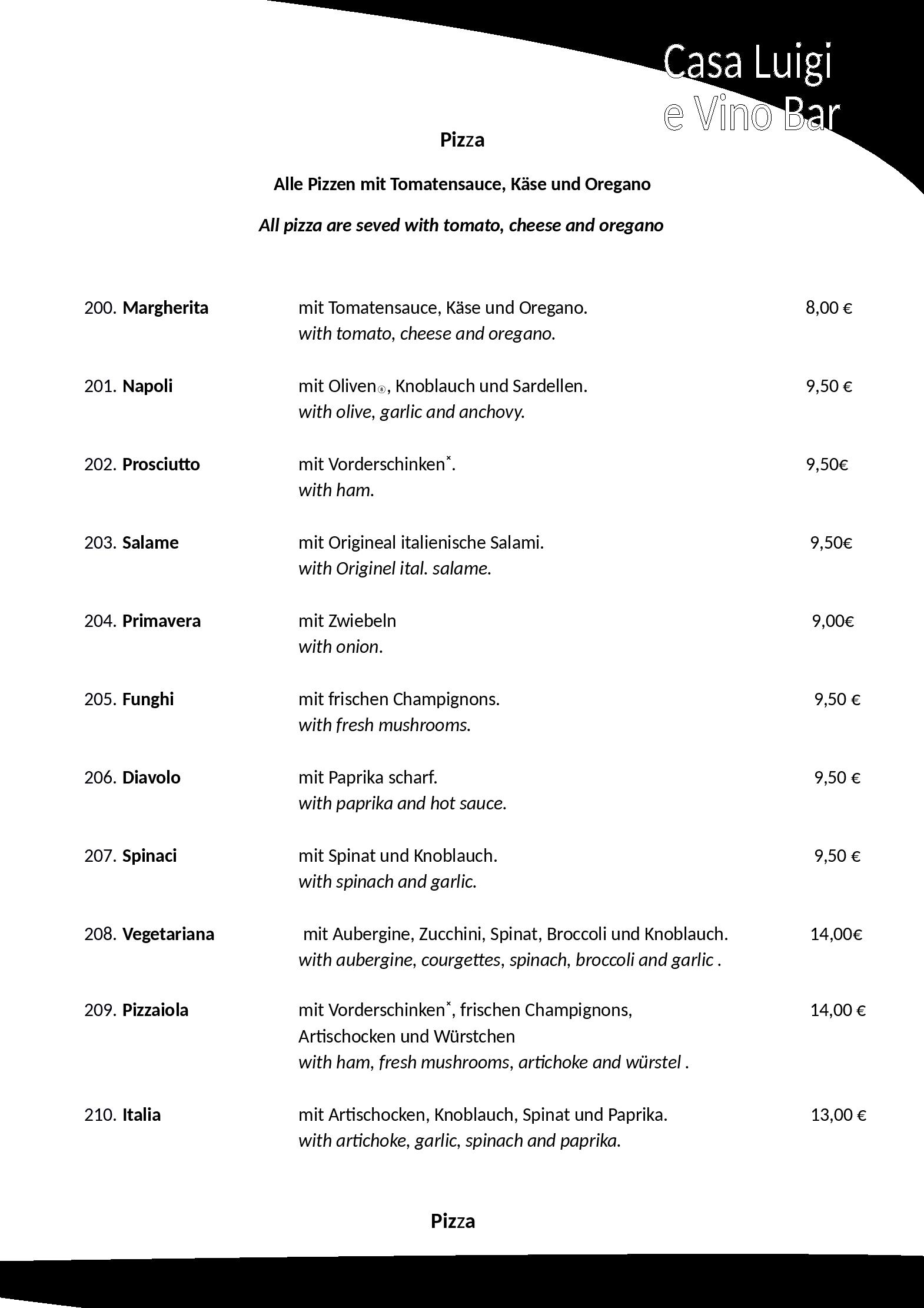 Speisekarte
