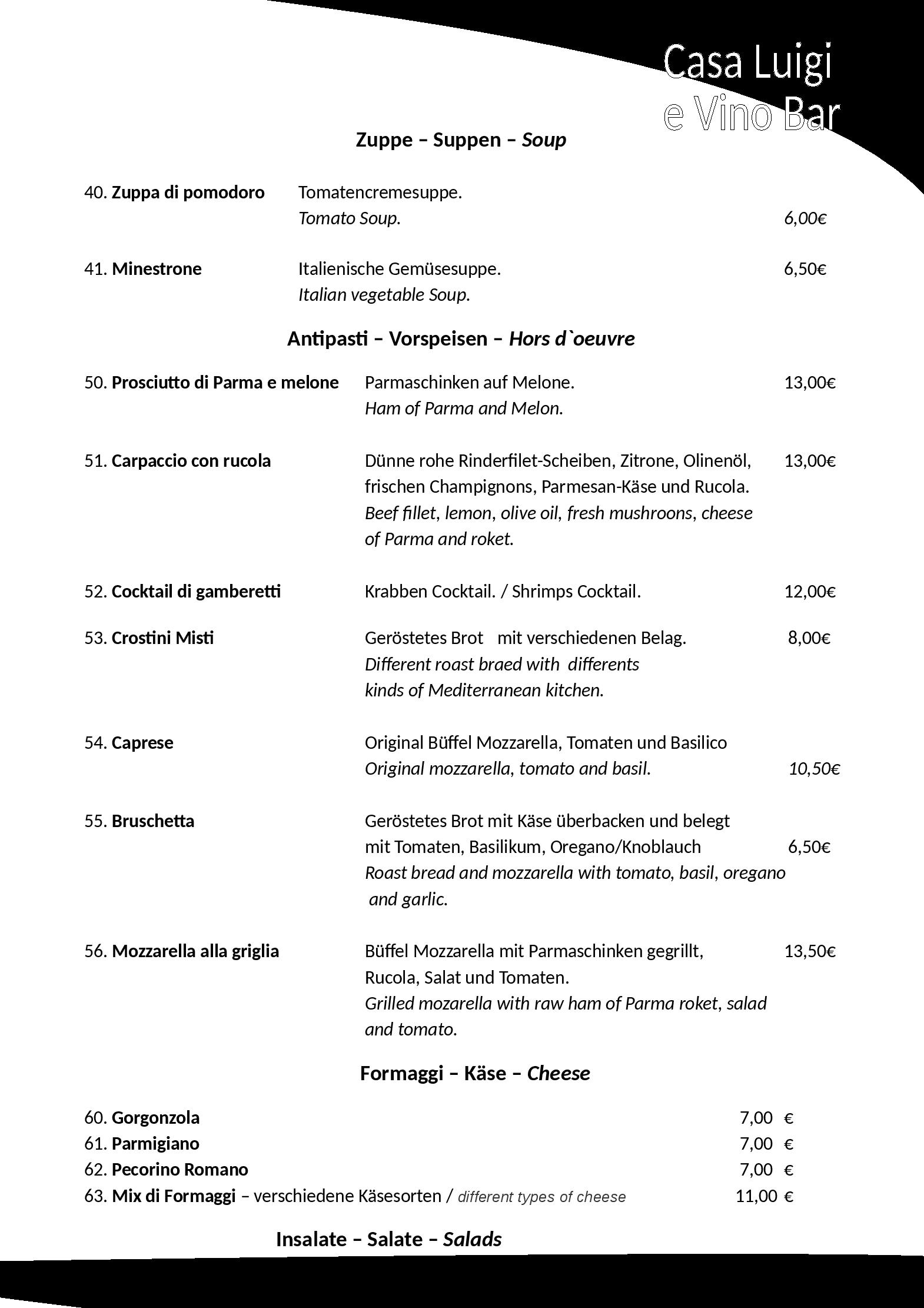 Speisekarte