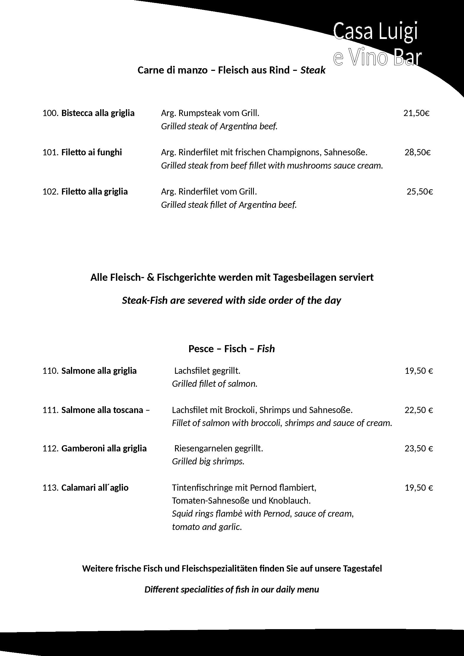 Speisekarte