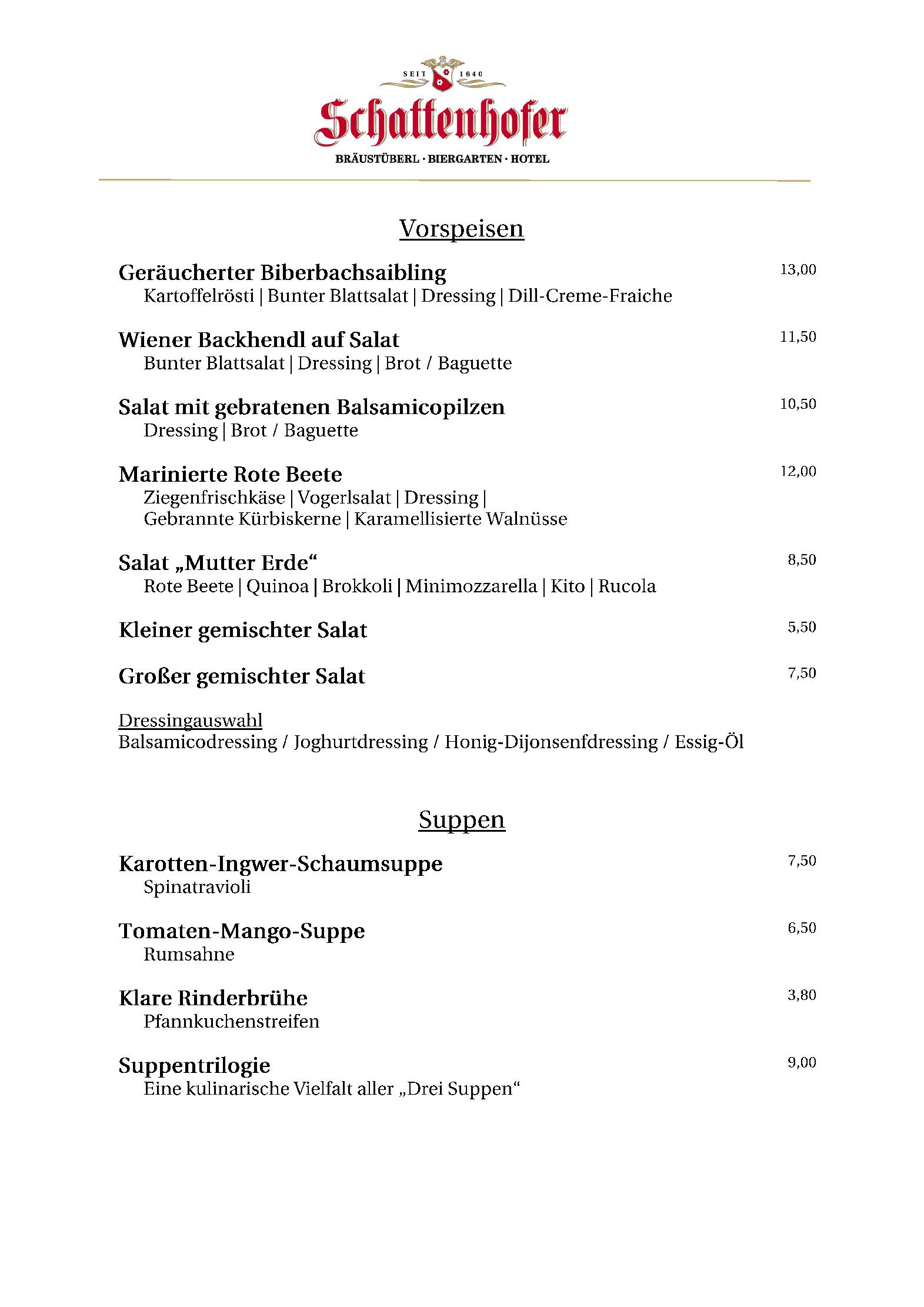 Speisekarte