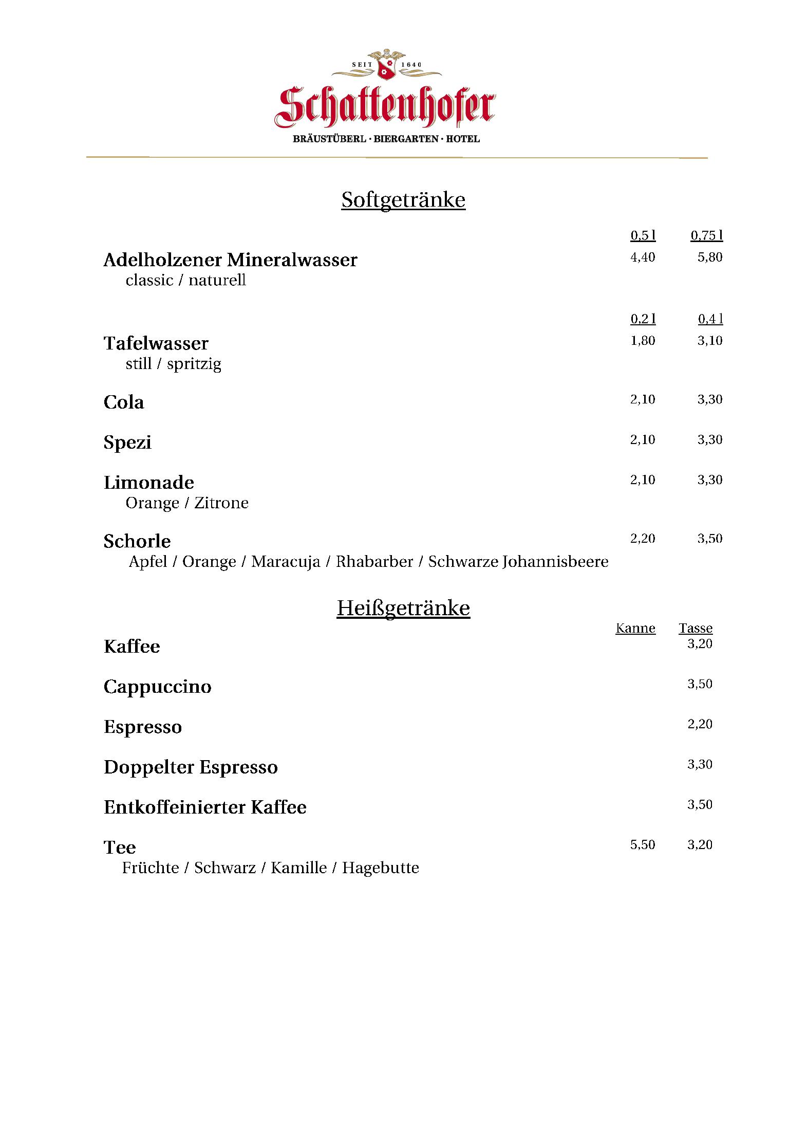 Speisekarte