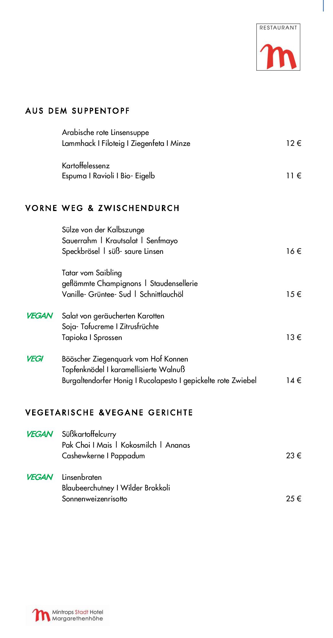 Speisekarte