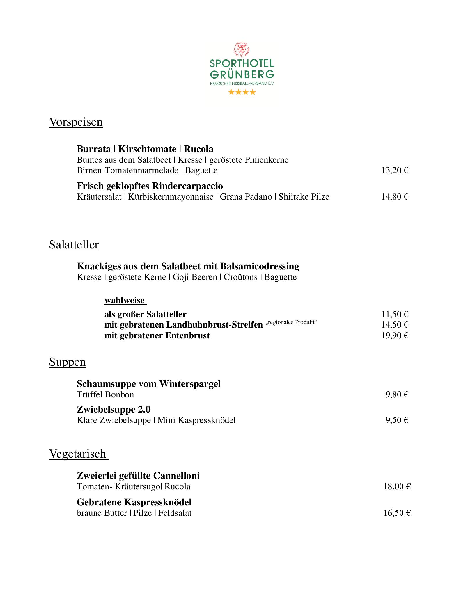 Speisekarte