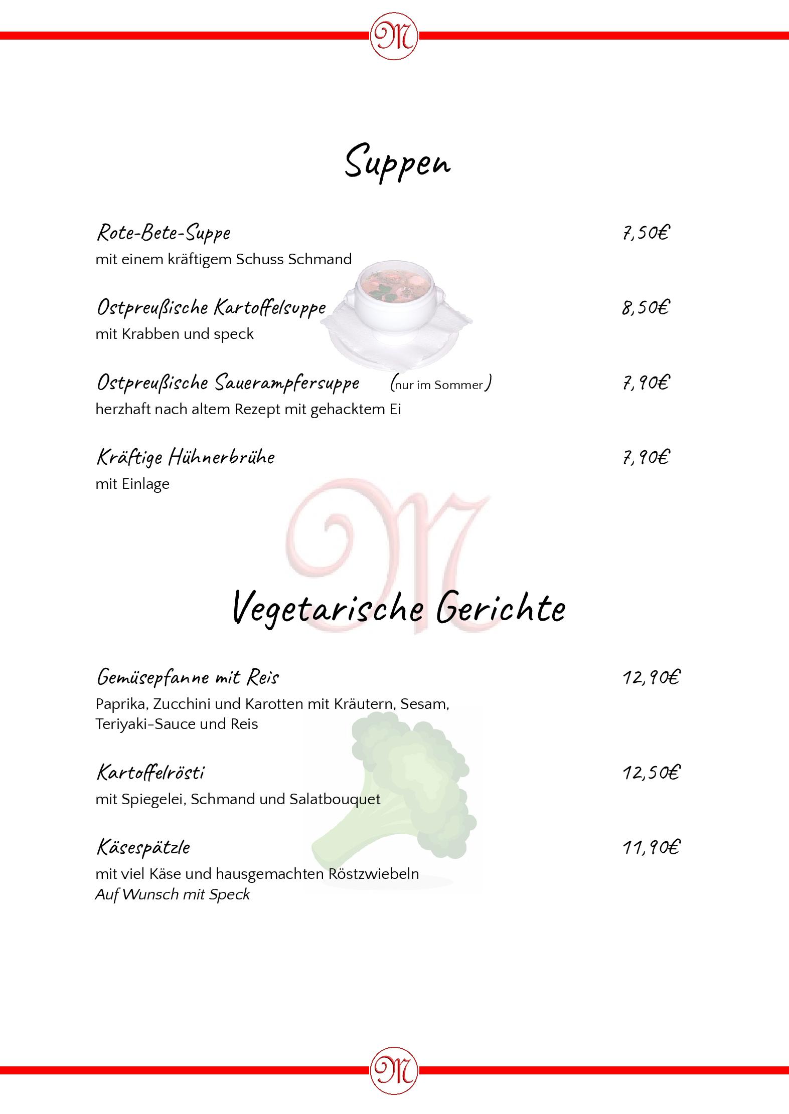 Speisekarte