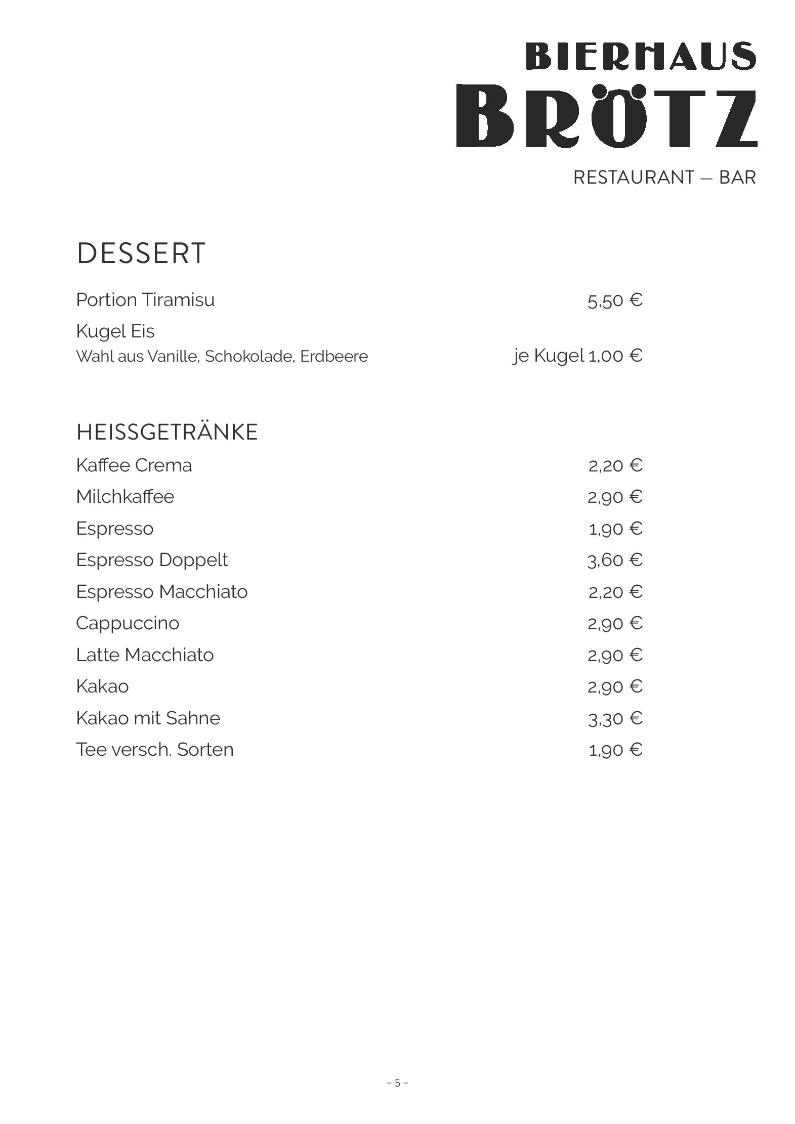 Speisekarte