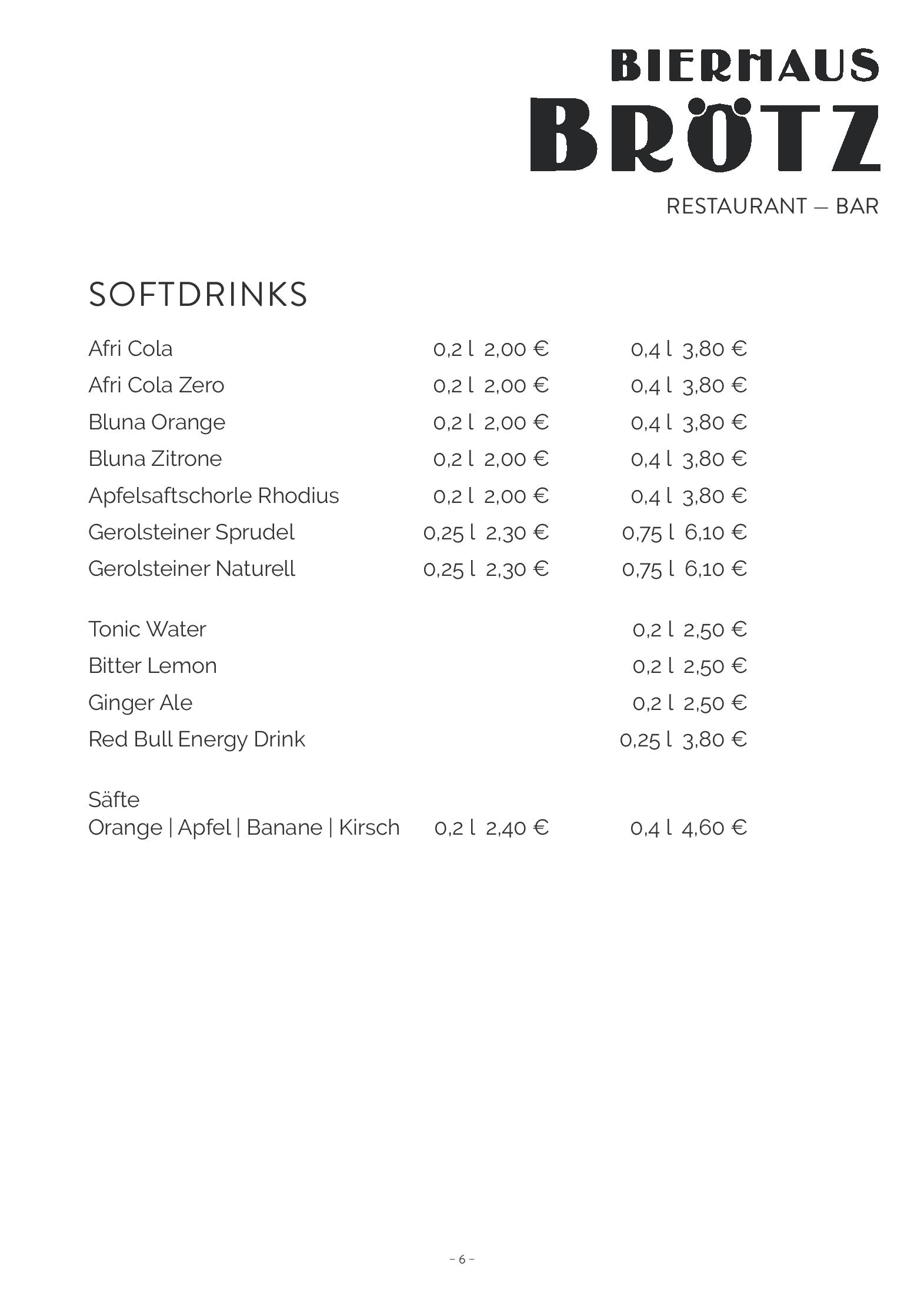 Speisekarte