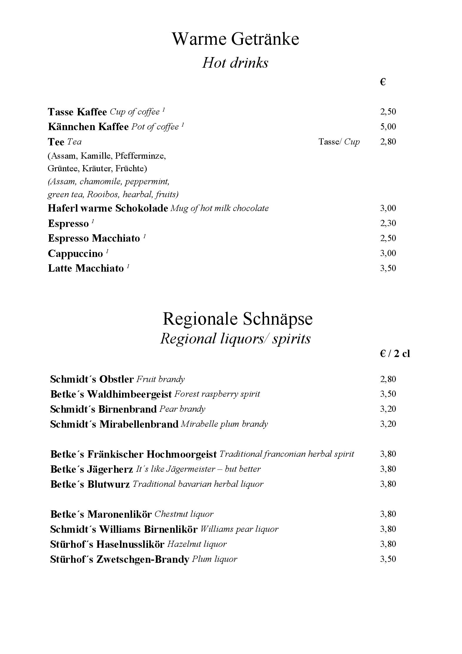 Speisekarte