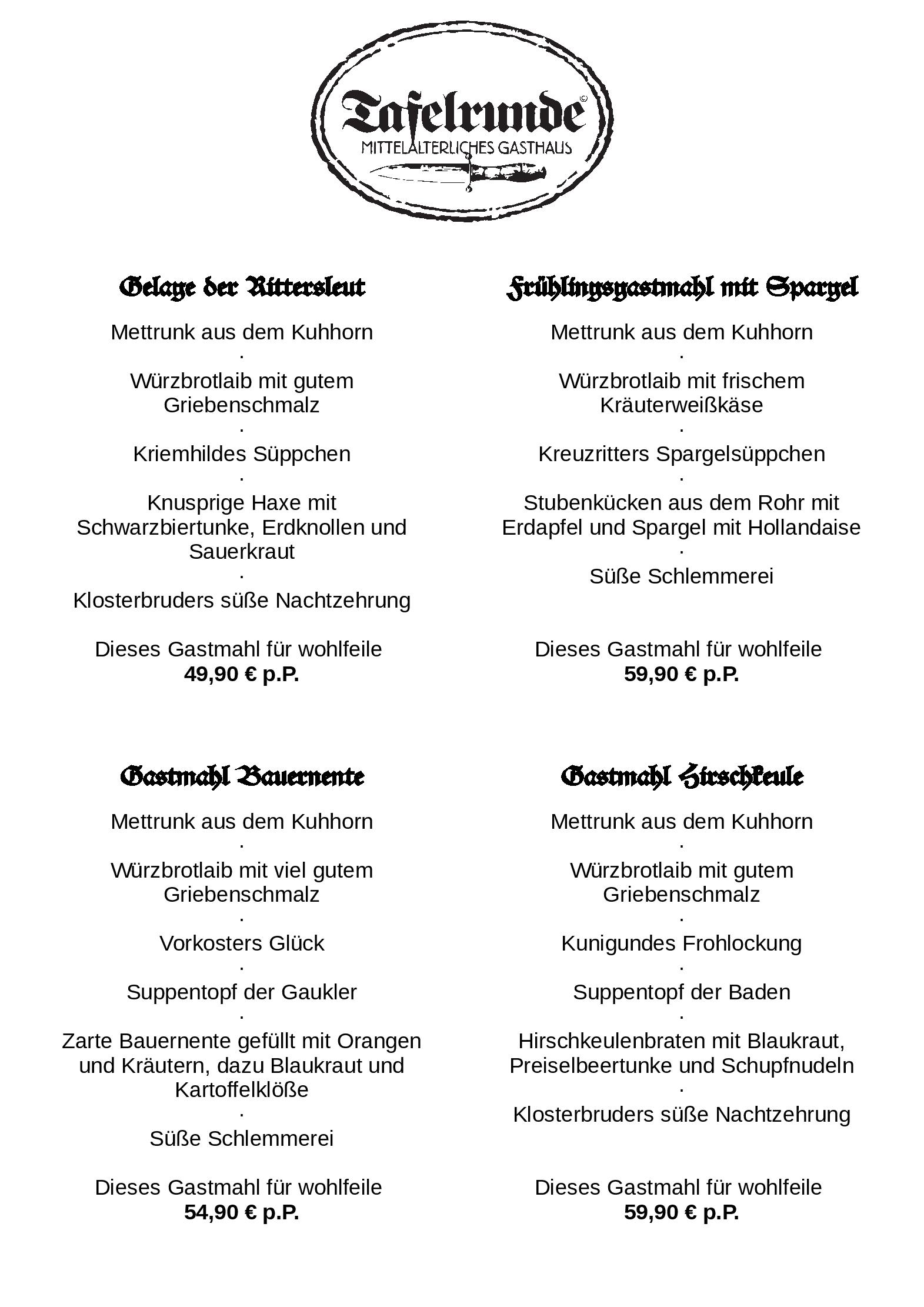 Speisekarte