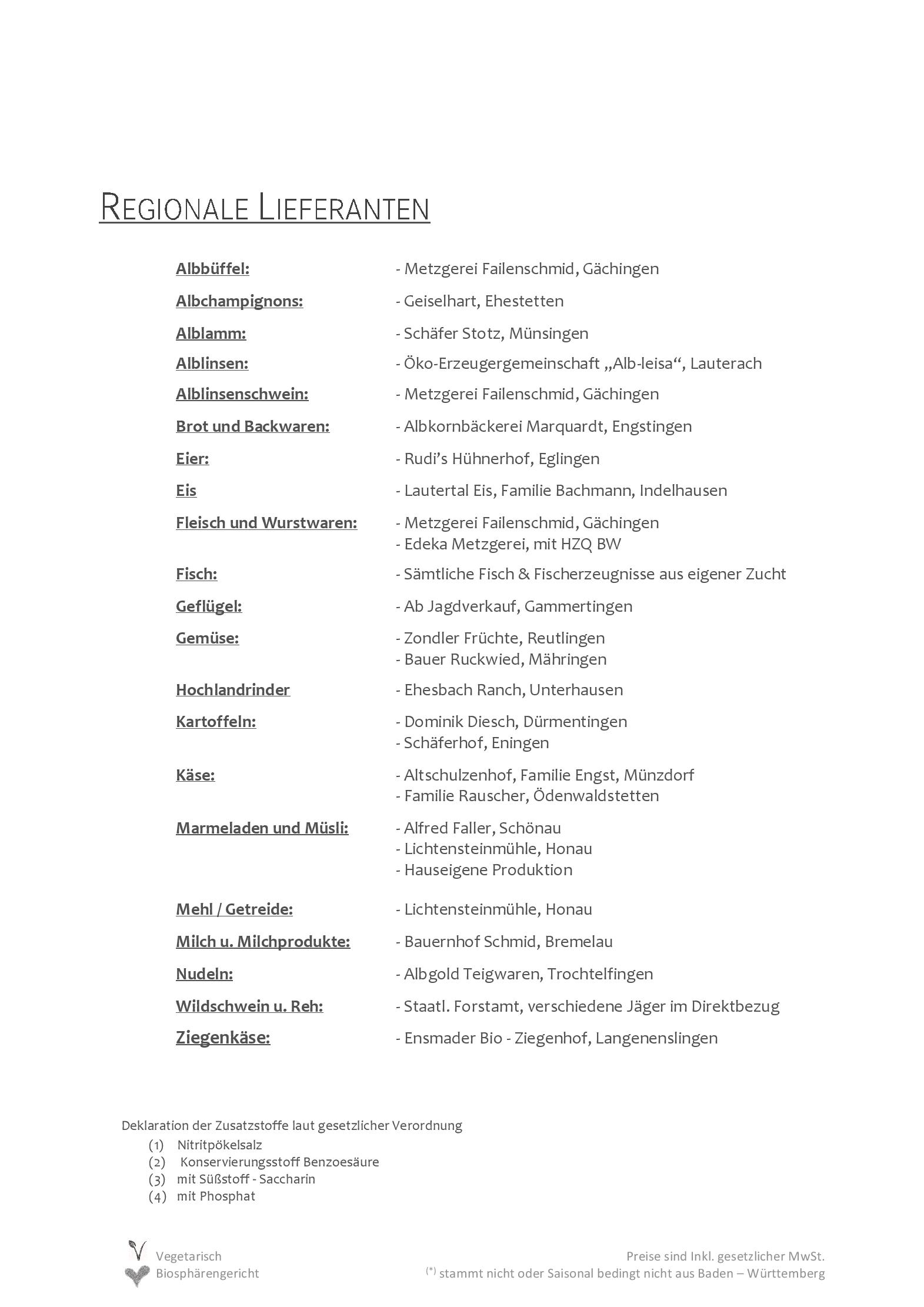 Speisekarte