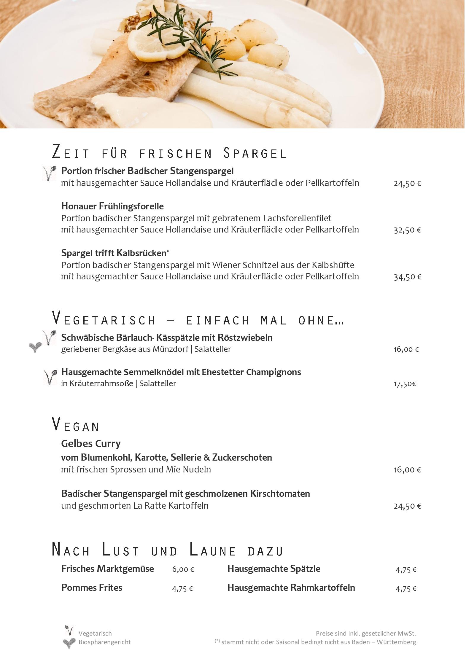 Speisekarte