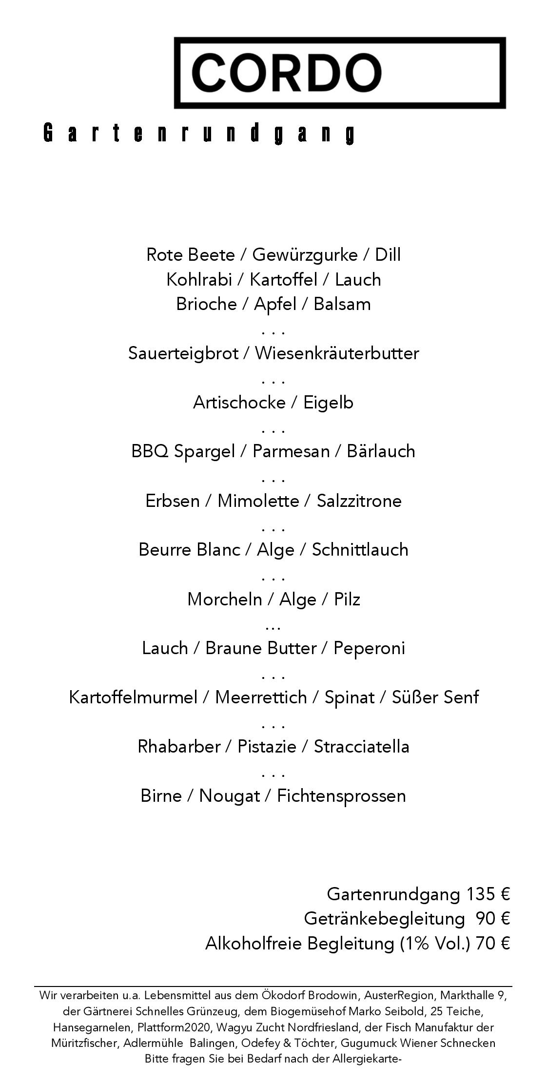 Speisekarte