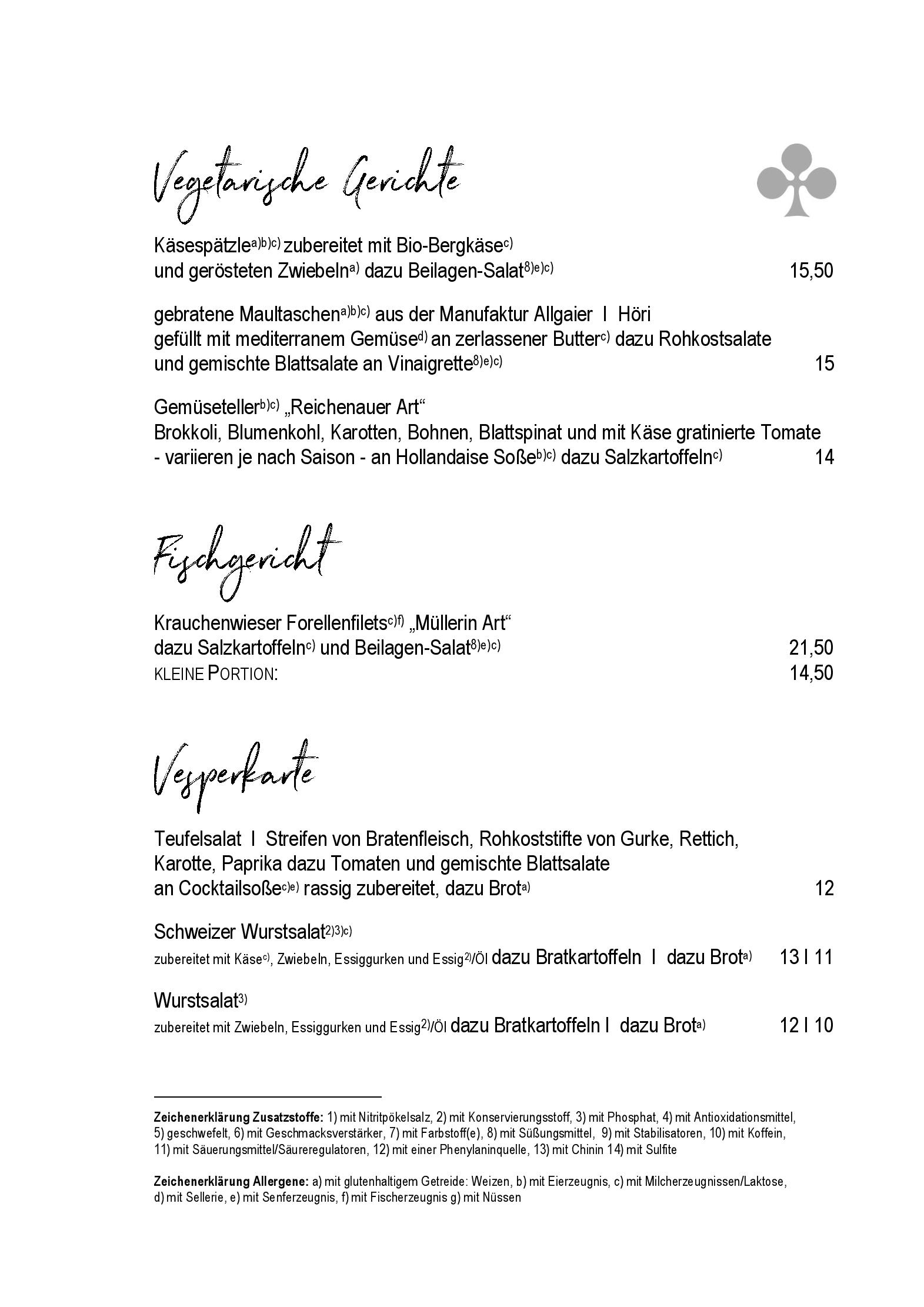 Speisekarte