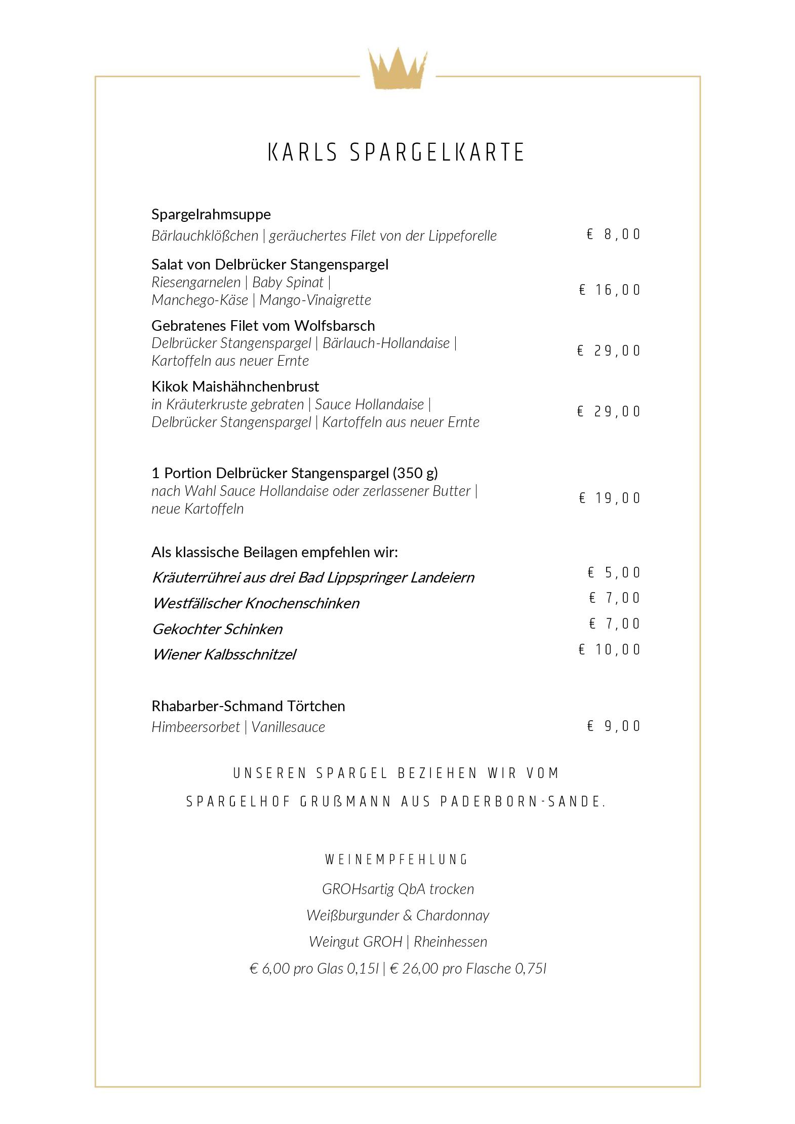 Speisekarte