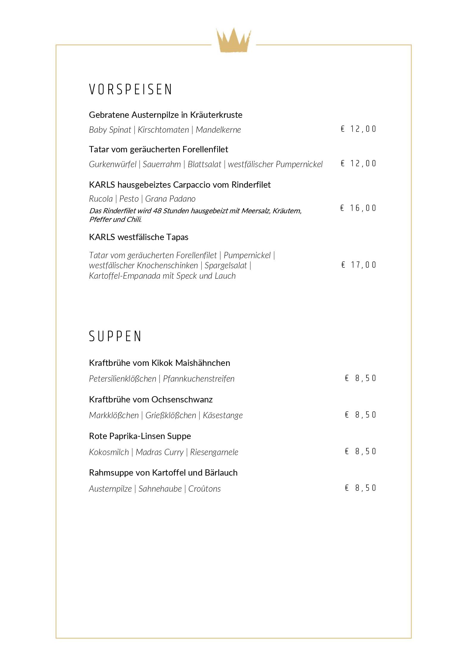 Speisekarte