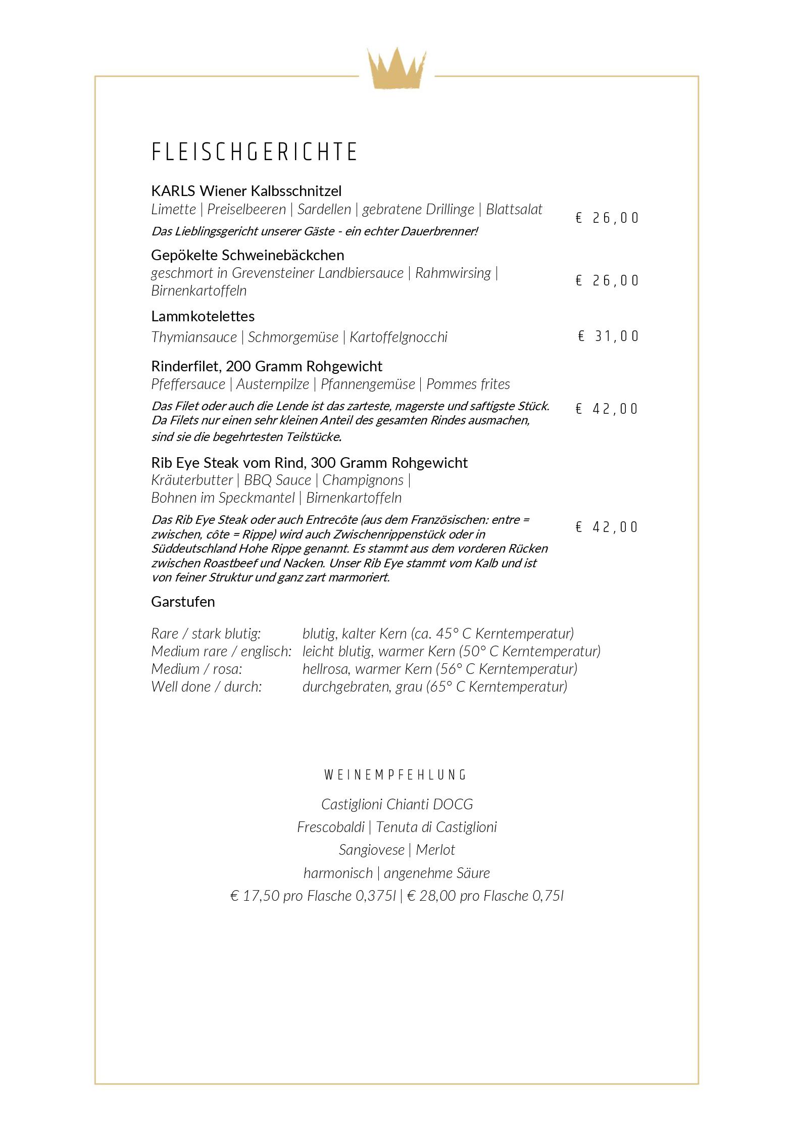 Speisekarte
