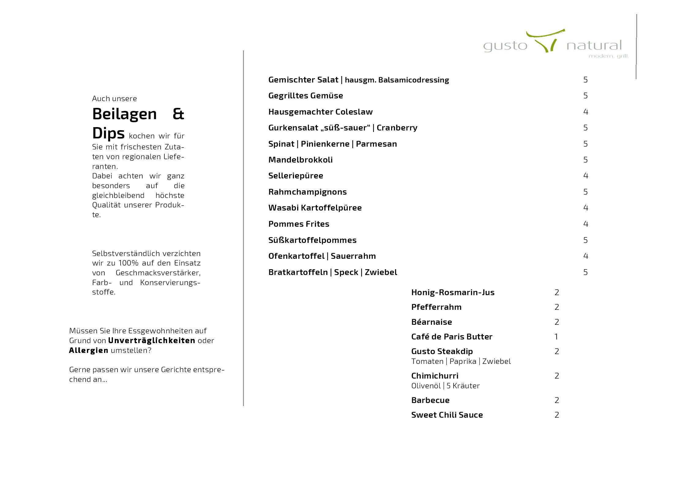 Speisekarte