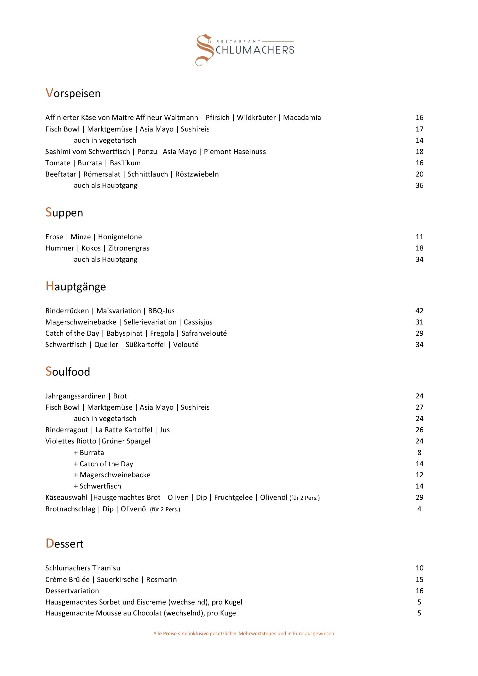 Speisekarte