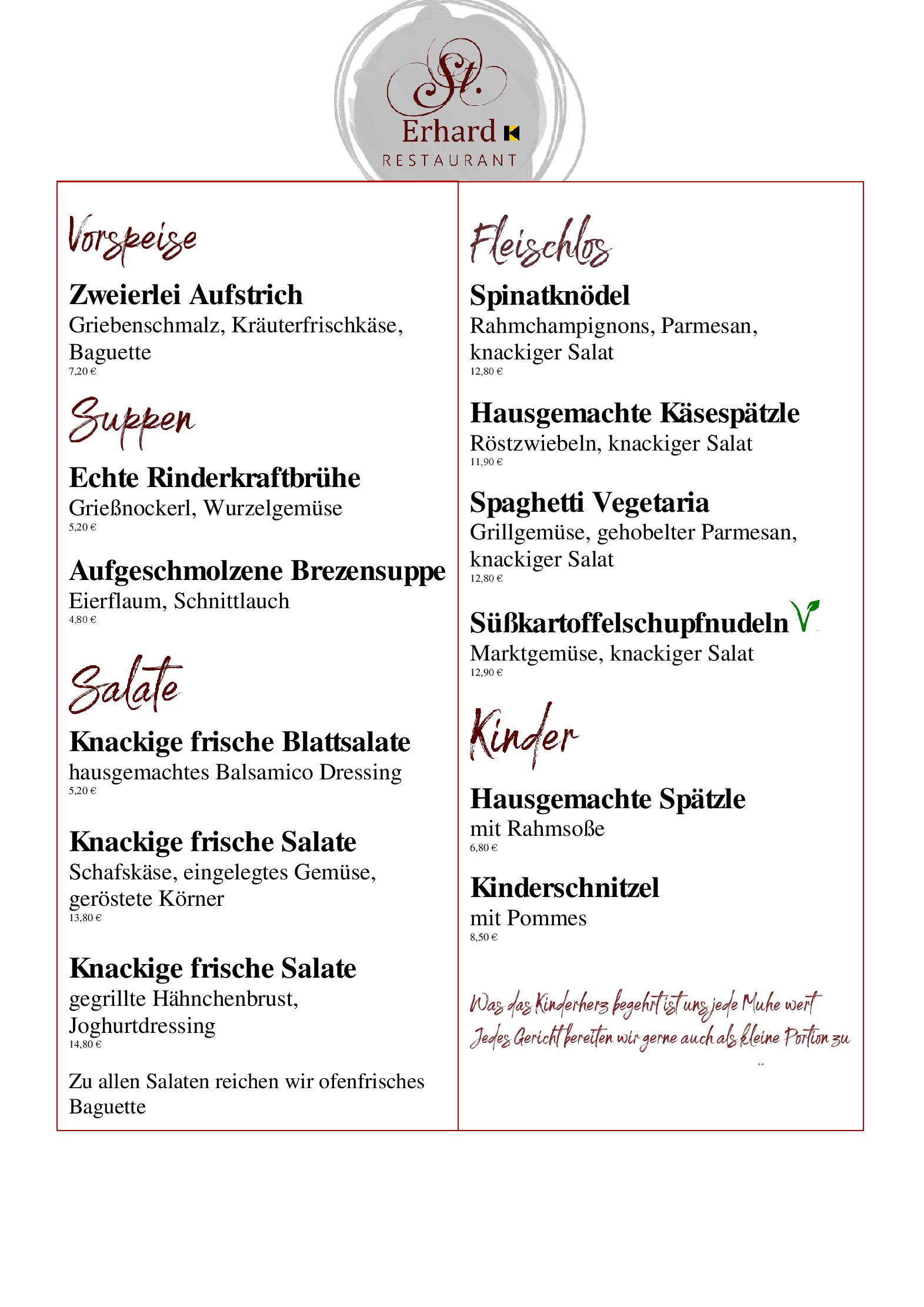 Speisekarte