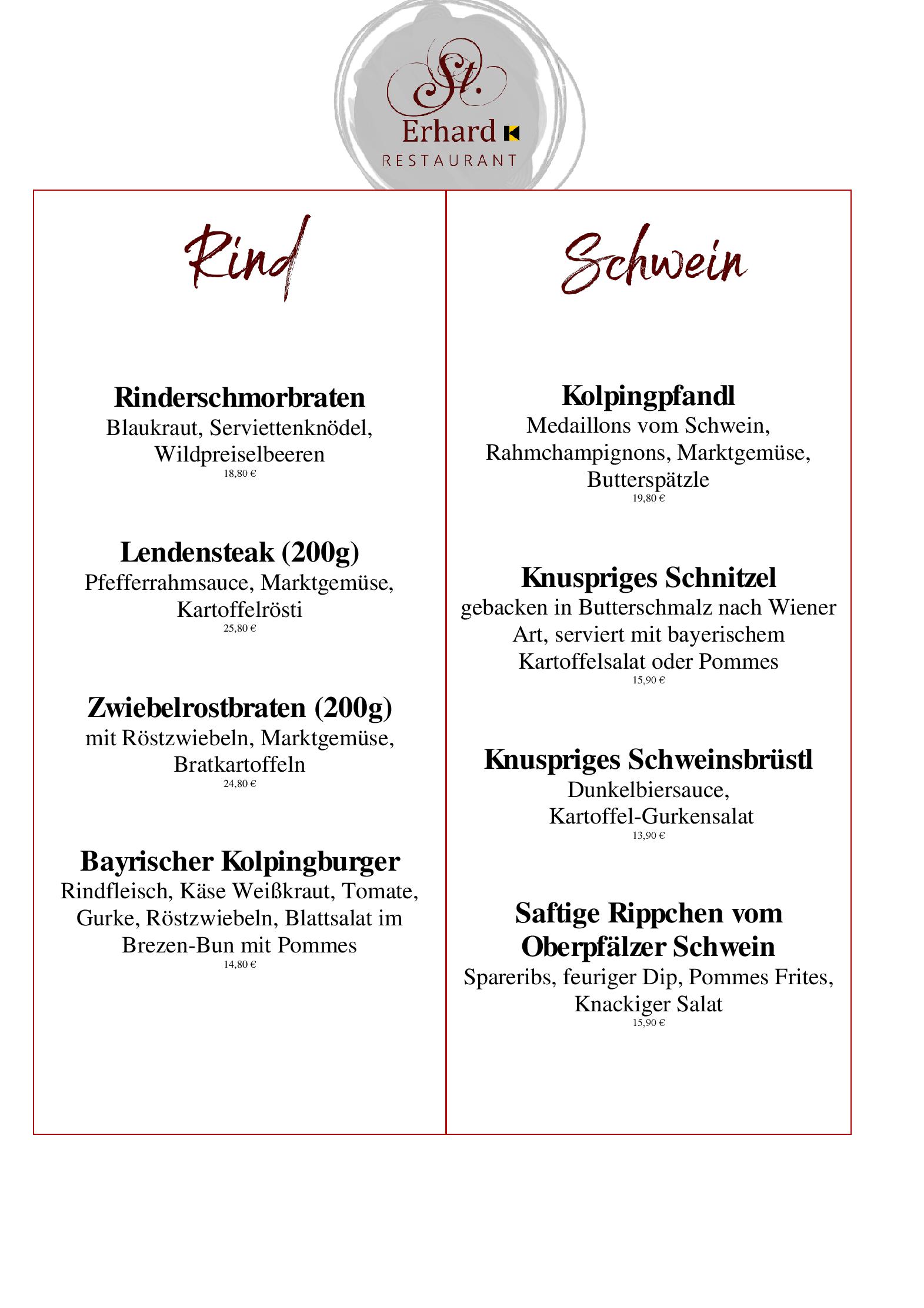 Speisekarte