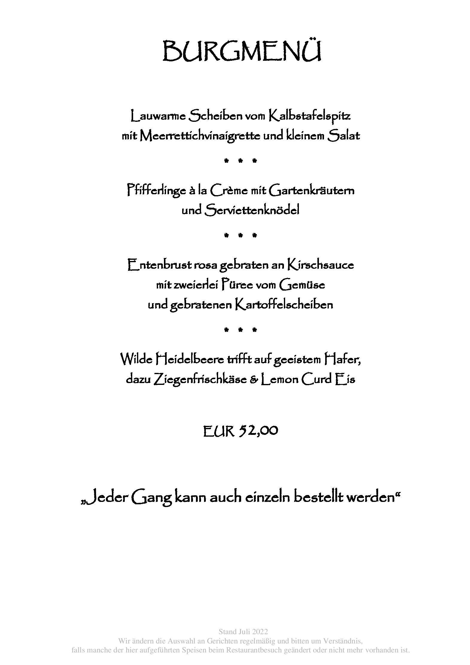 Speisekarte
