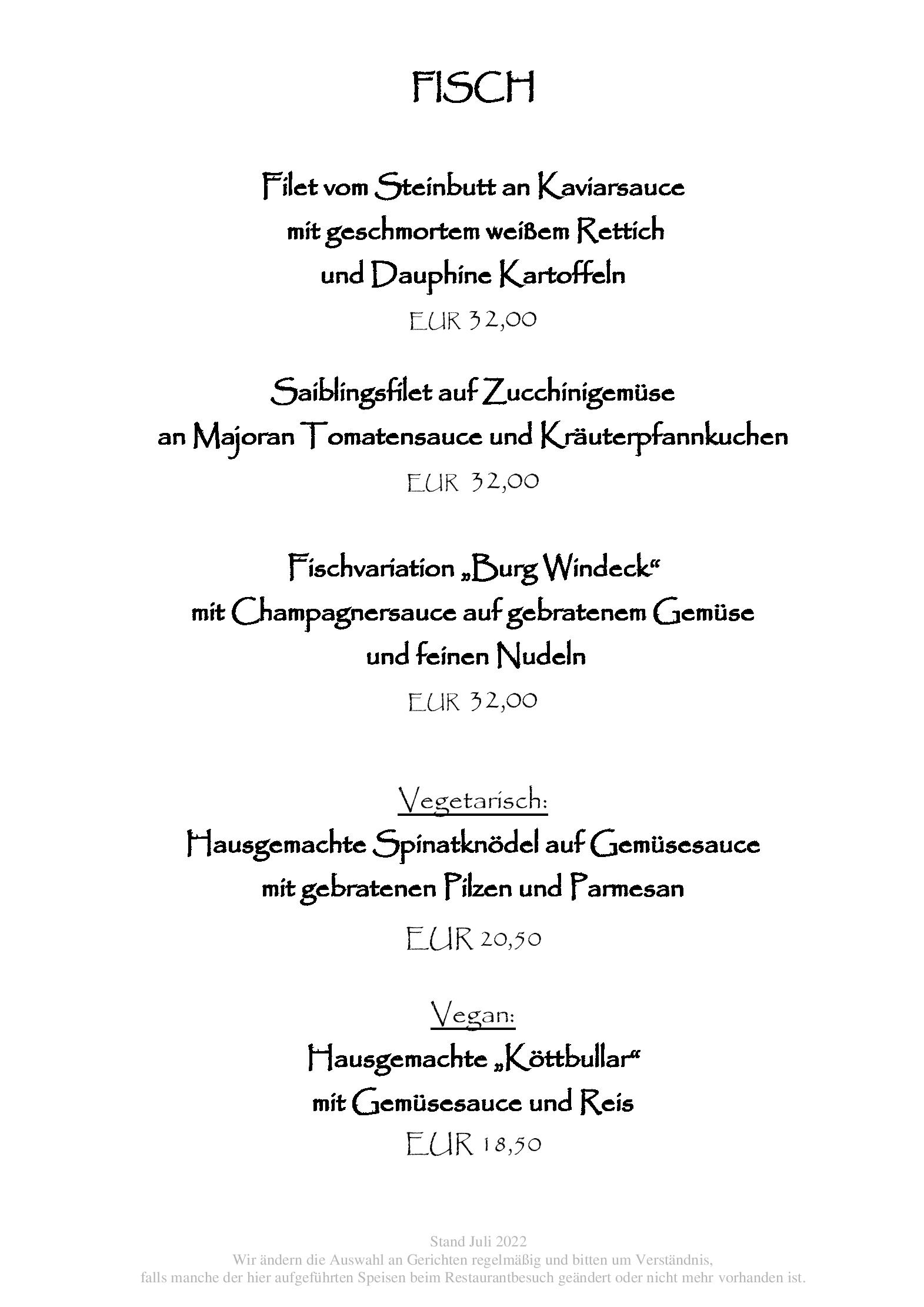 Speisekarte