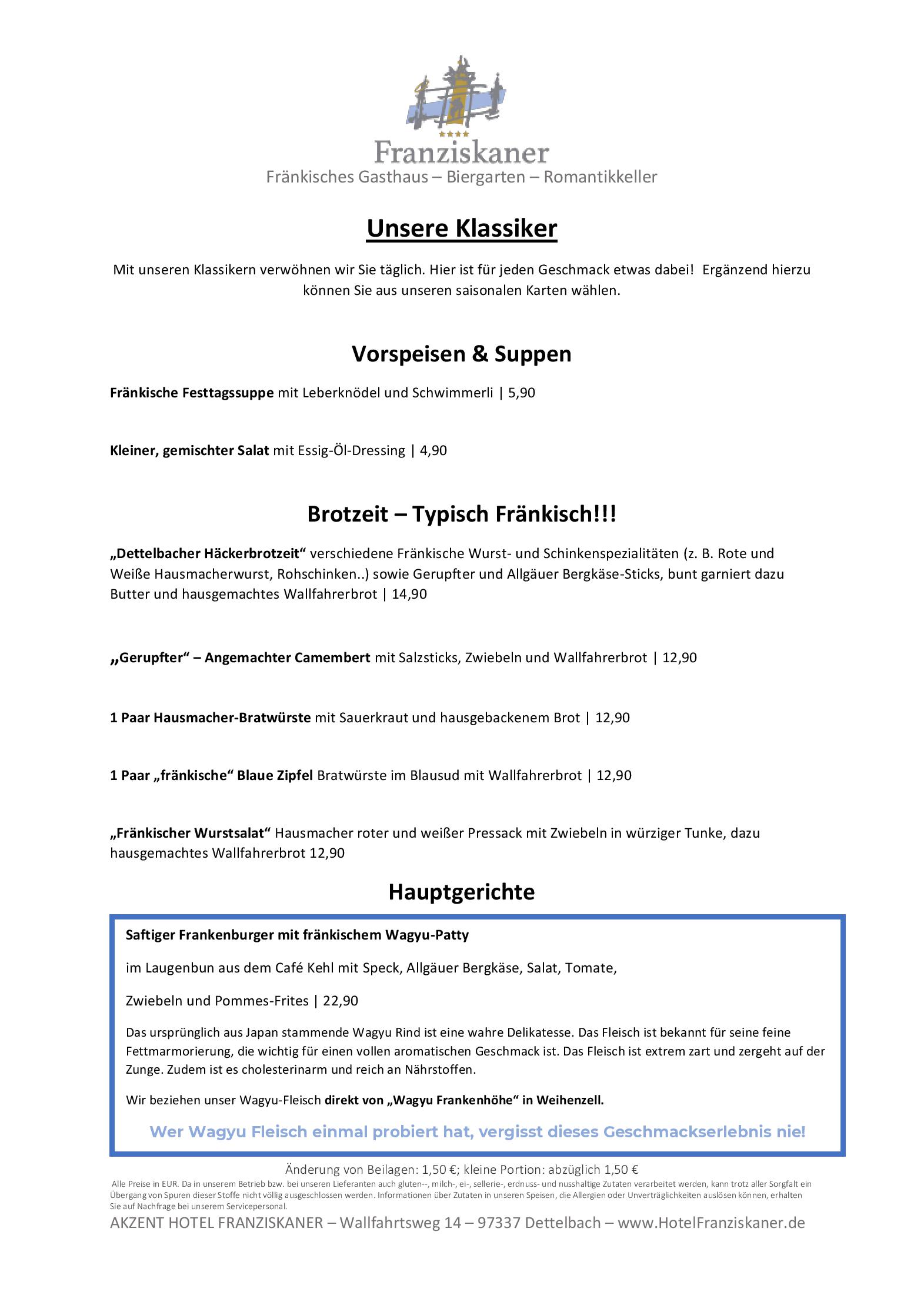 Speisekarte