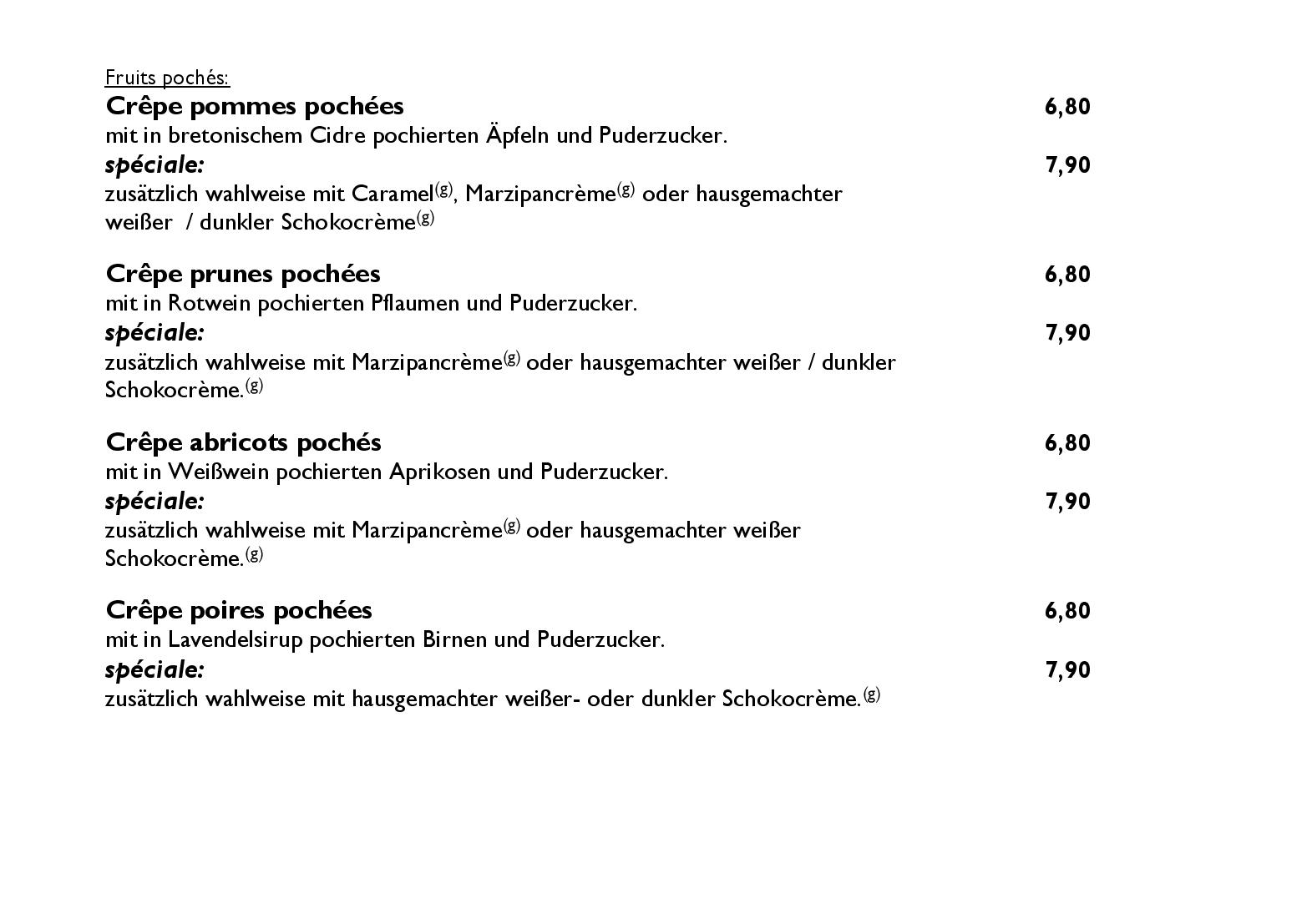 Speisekarte