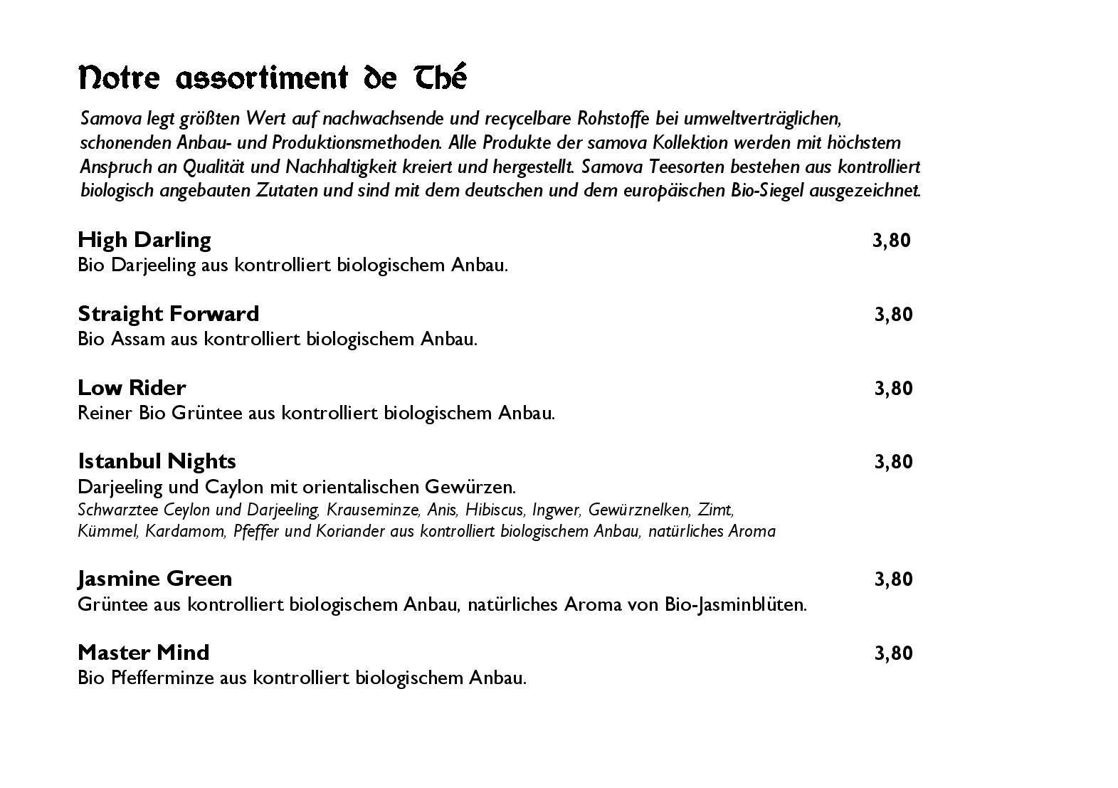Speisekarte