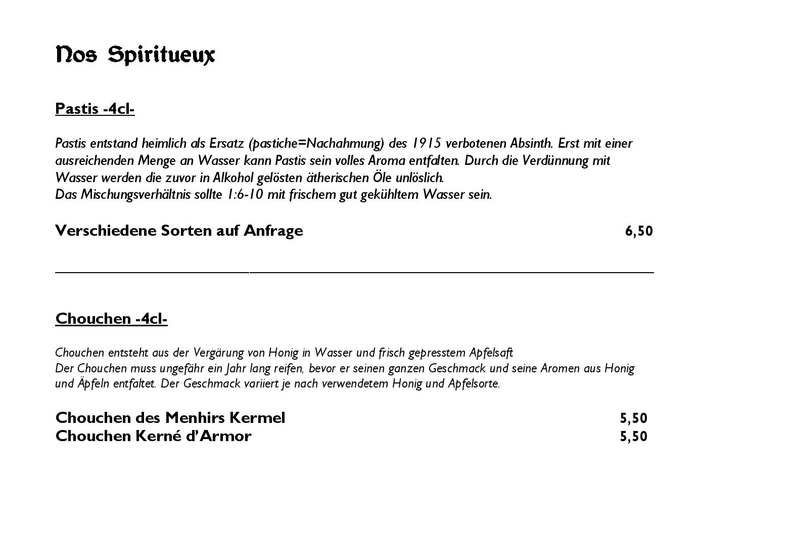 Speisekarte