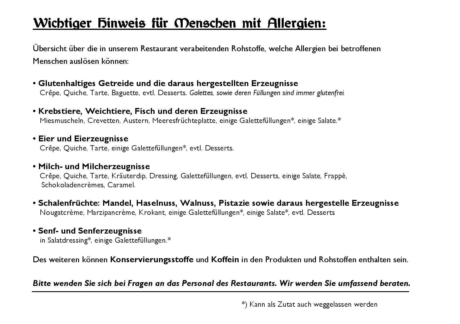 Speisekarte