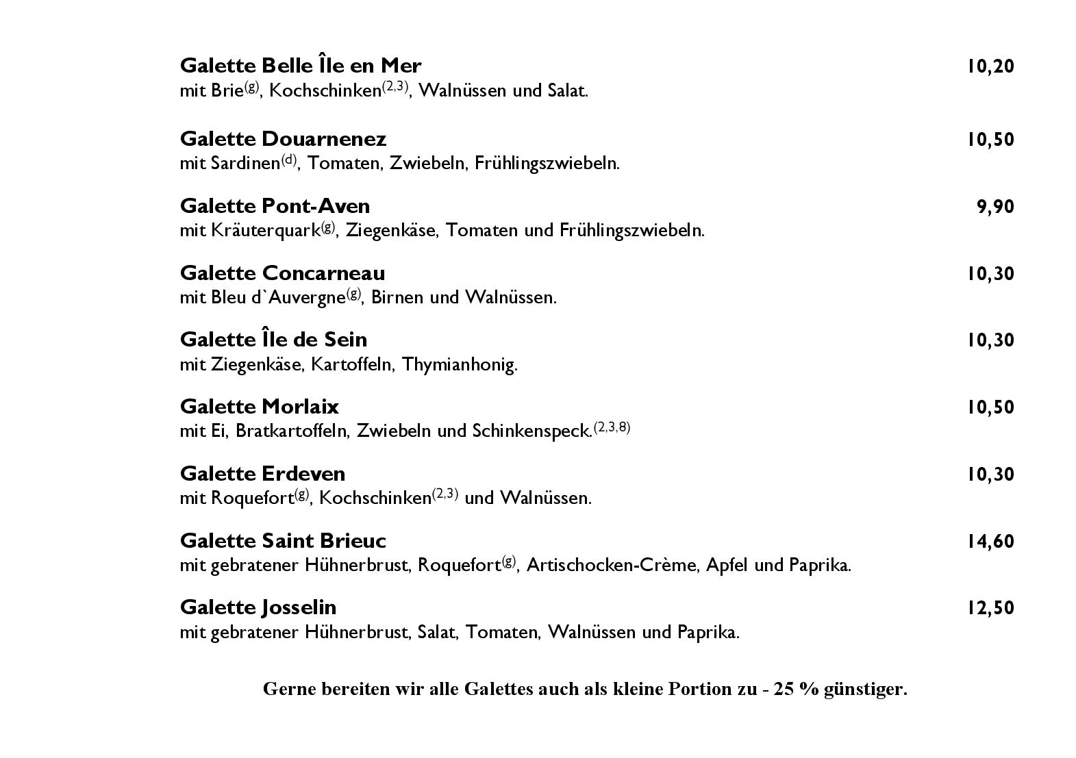Speisekarte