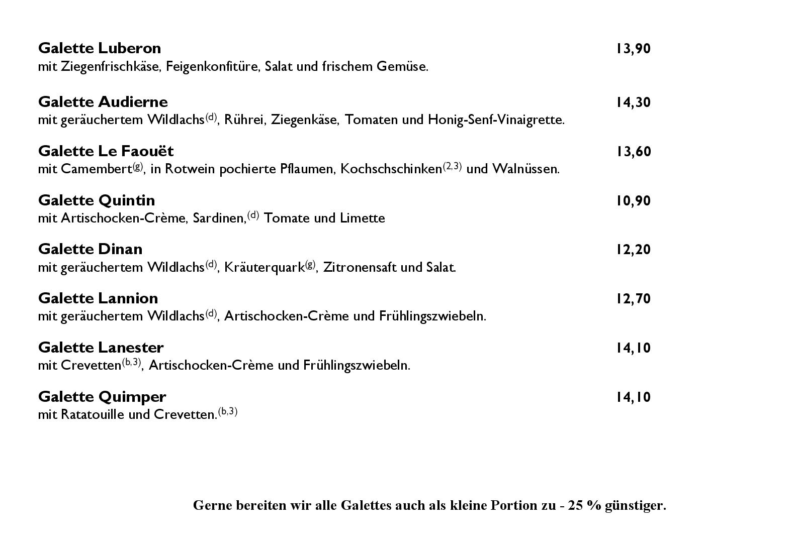 Speisekarte