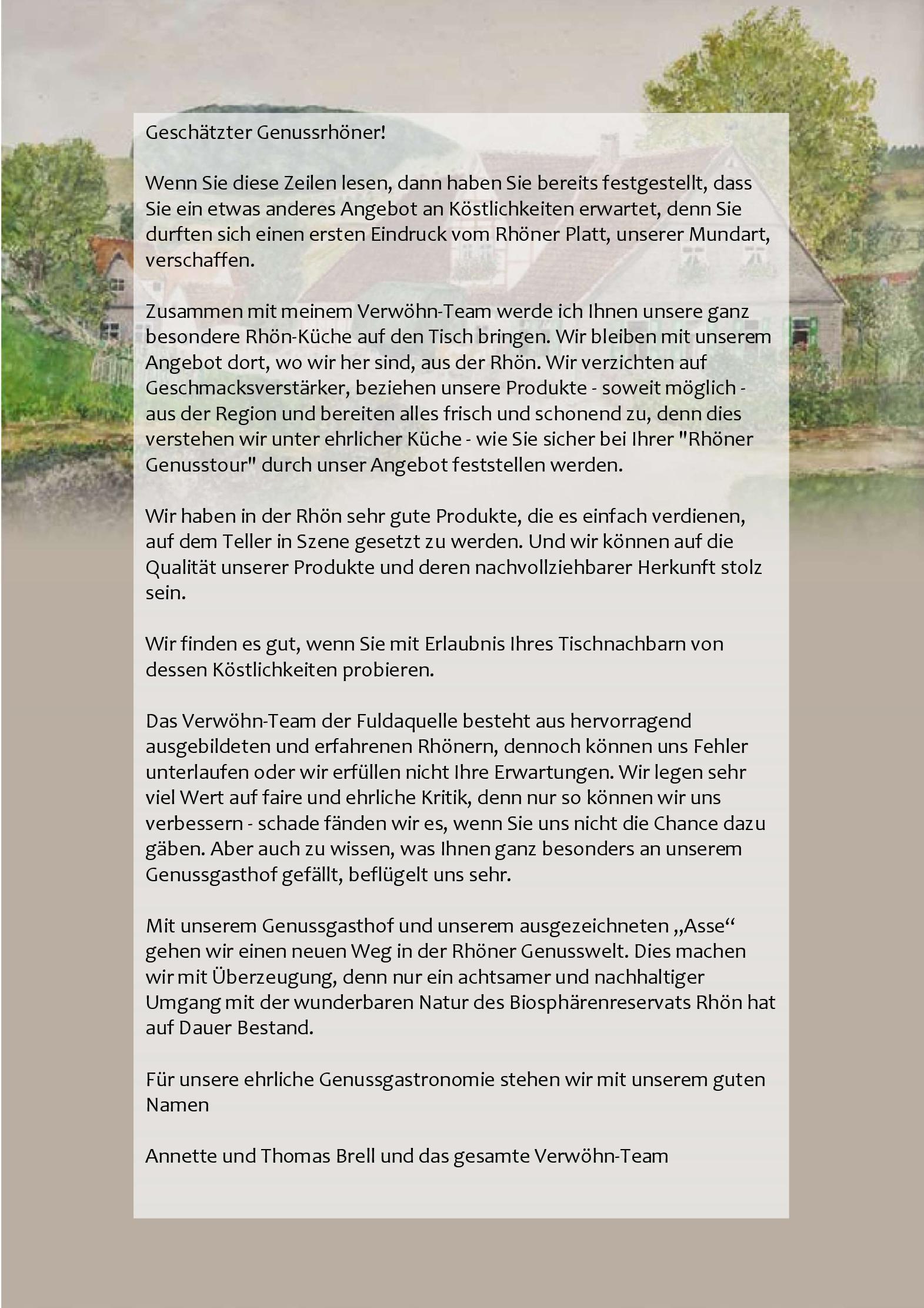 Speisekarte