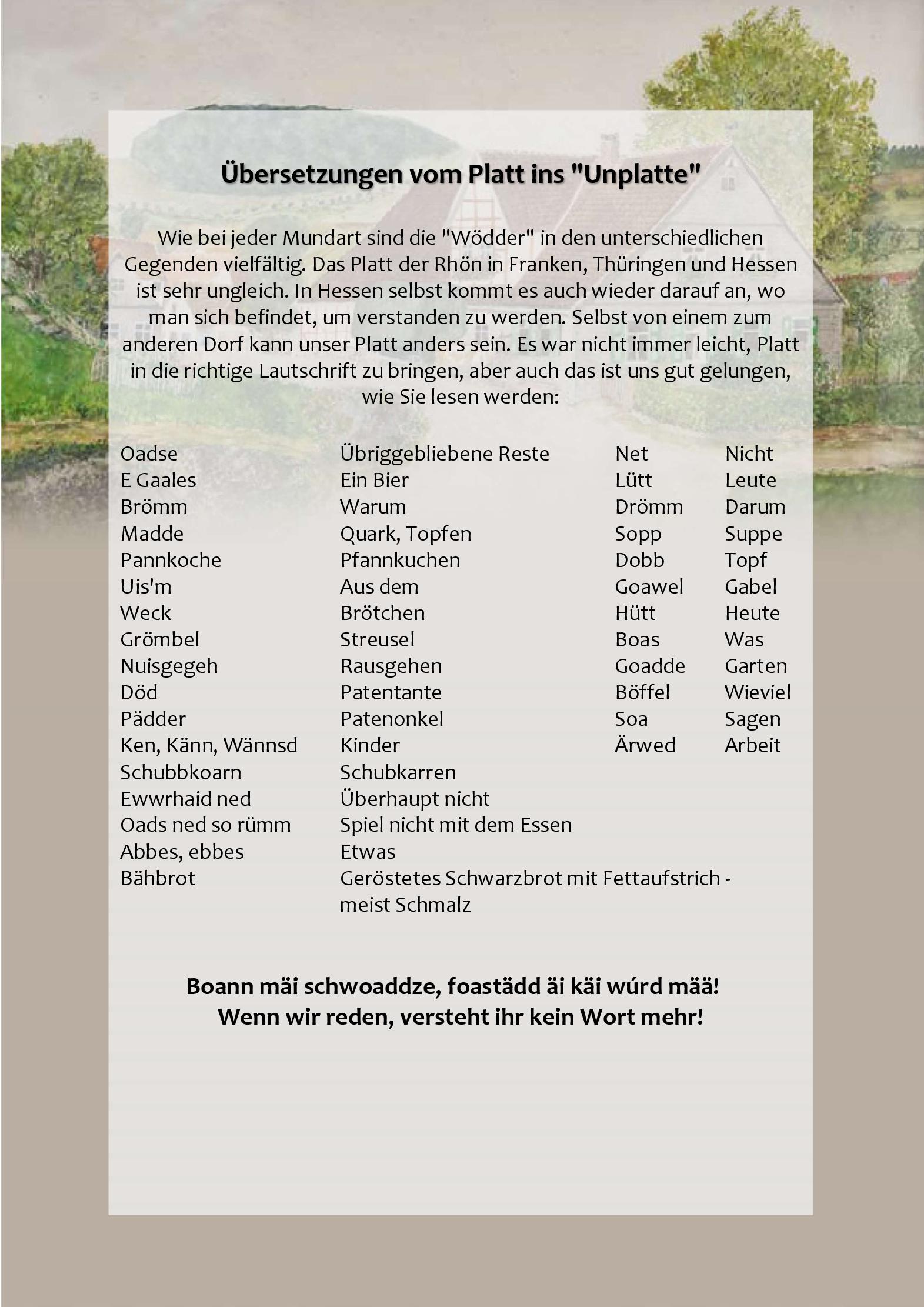 Speisekarte