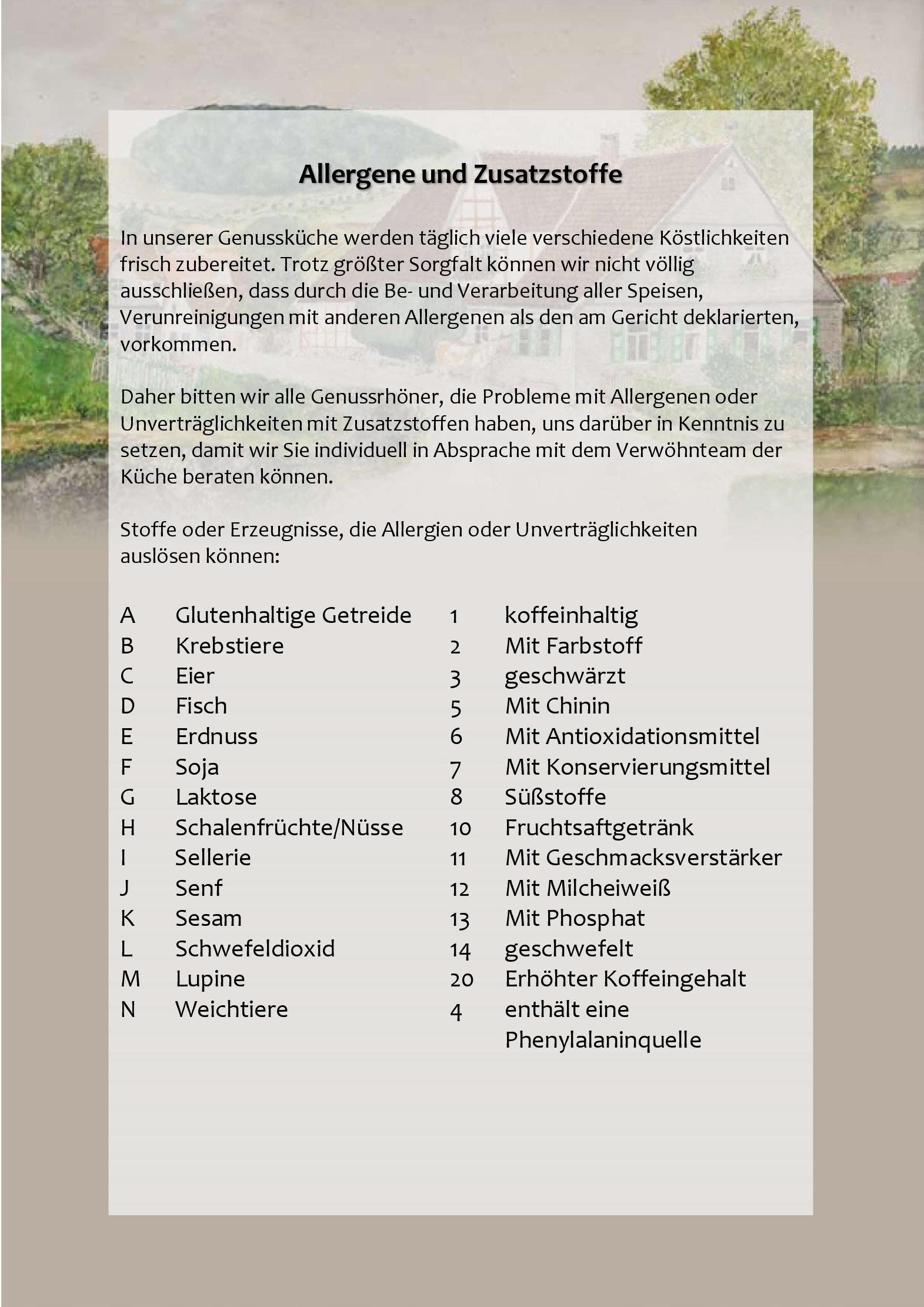 Speisekarte