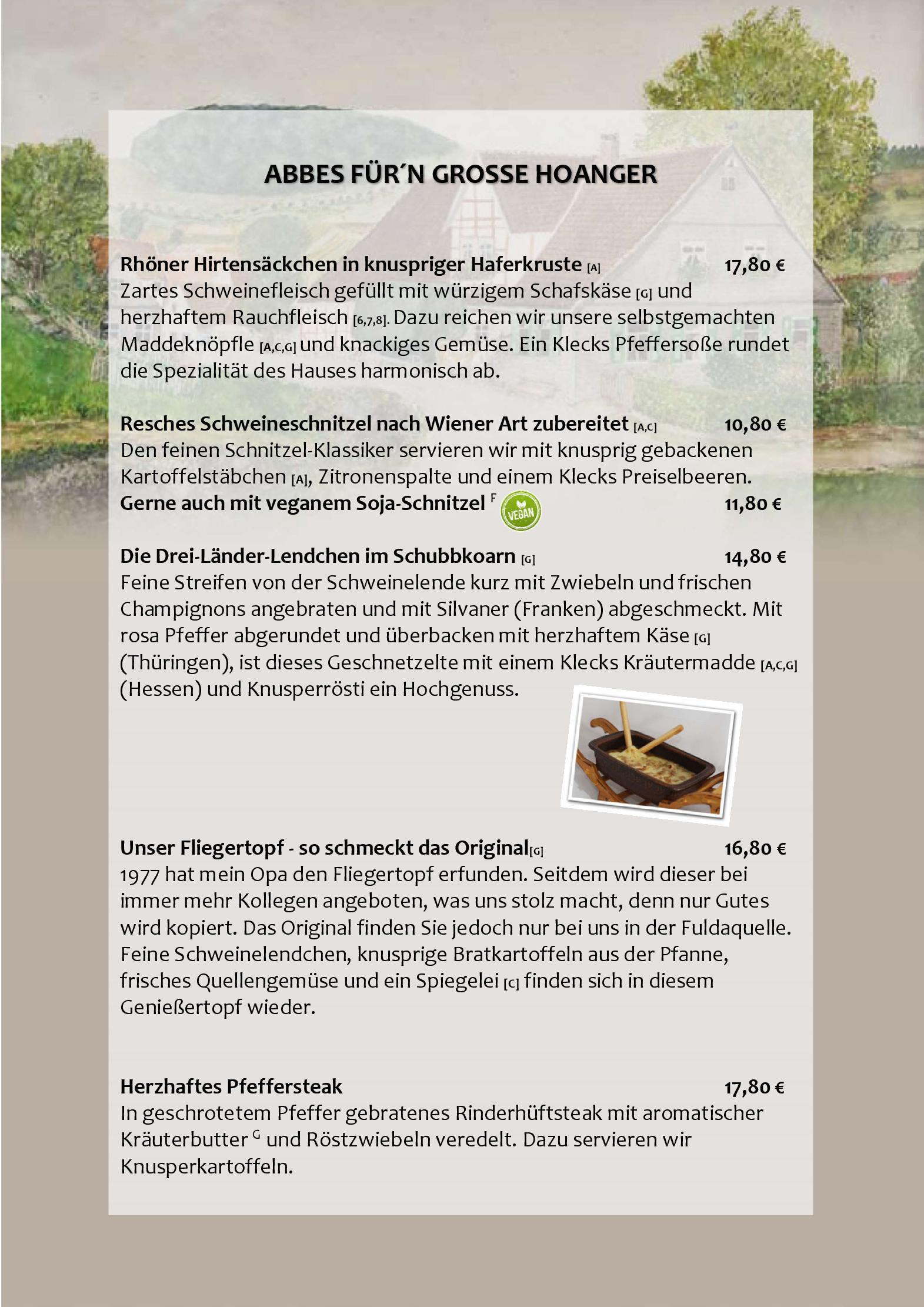 Speisekarte