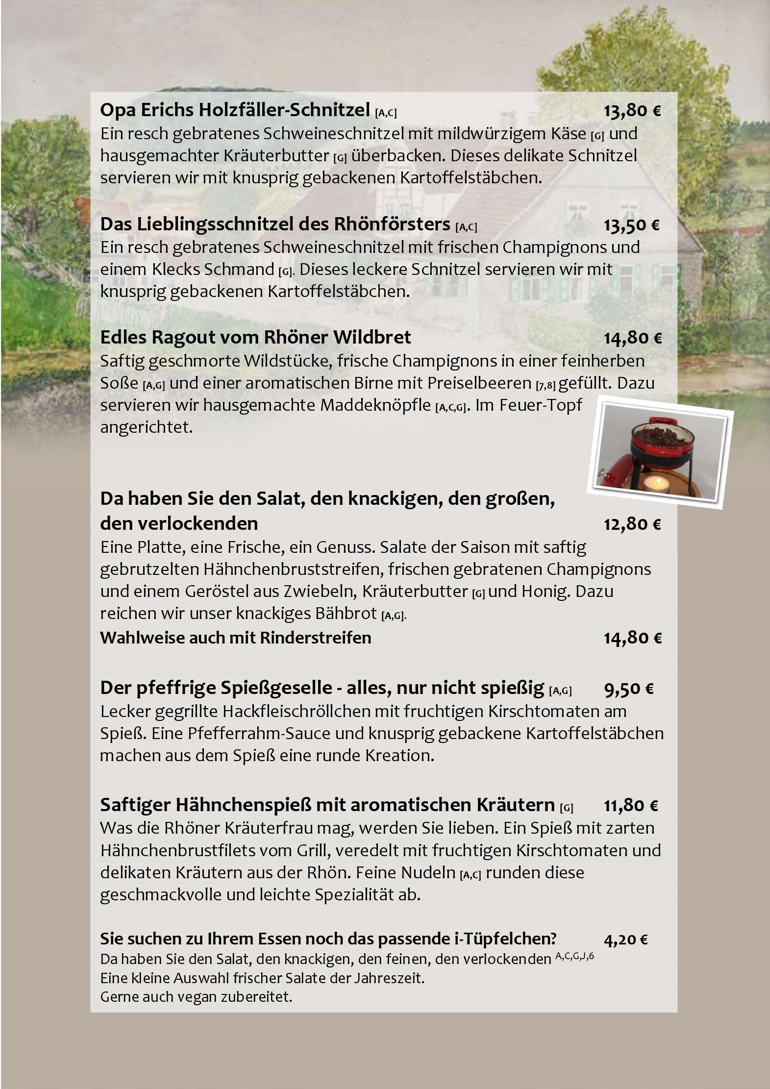 Speisekarte