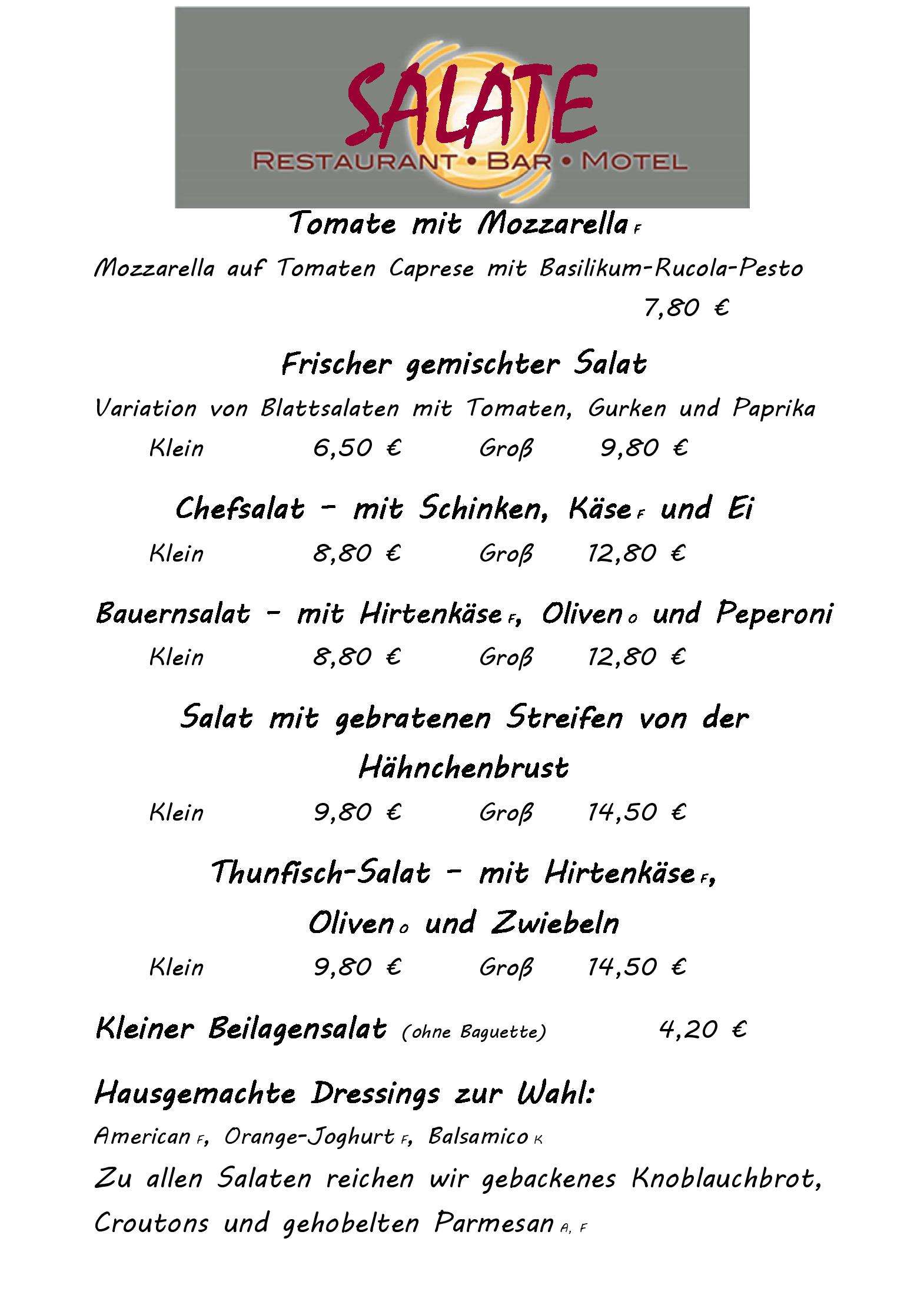Speisekarte
