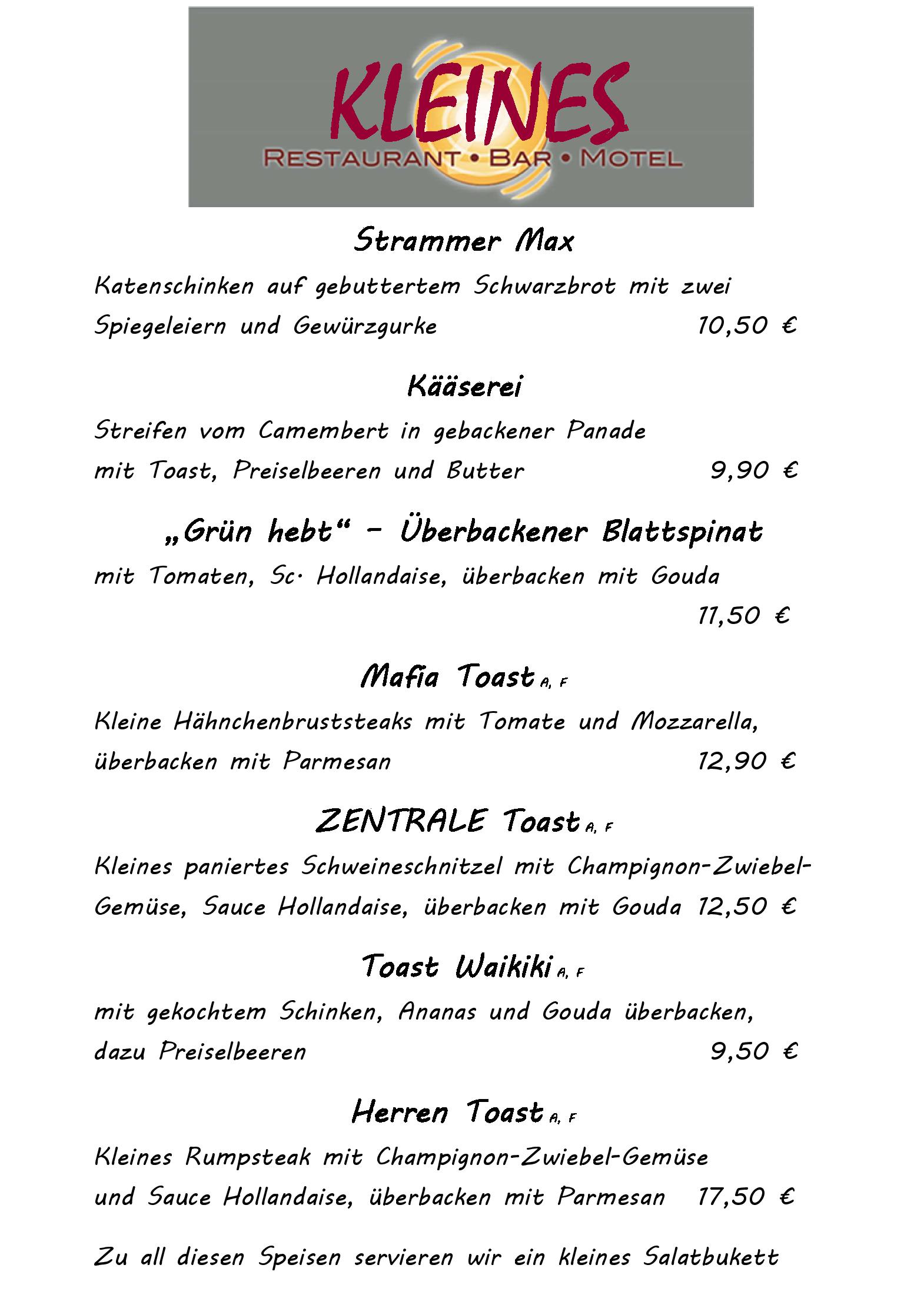 Speisekarte
