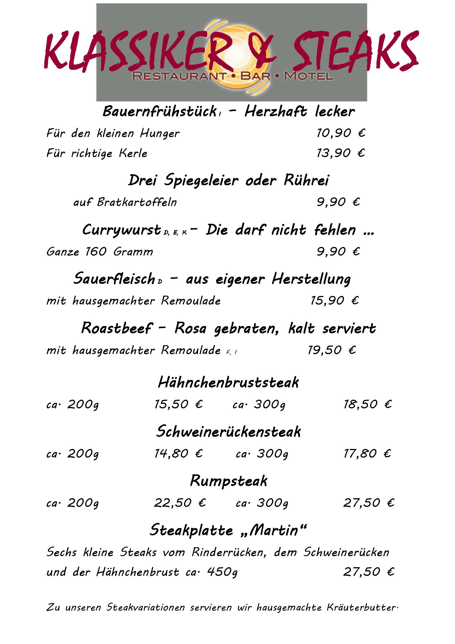 Speisekarte